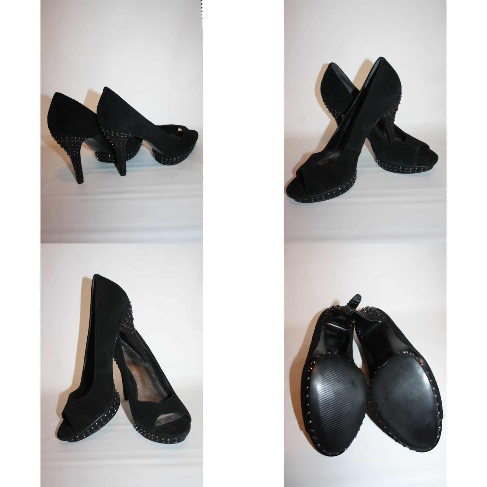 Nine West Nine West Suede Black 4 inch Heel Size 10 Open Toe High Heel Womens Size US 10 / IT 40 - 8 Thumbnail