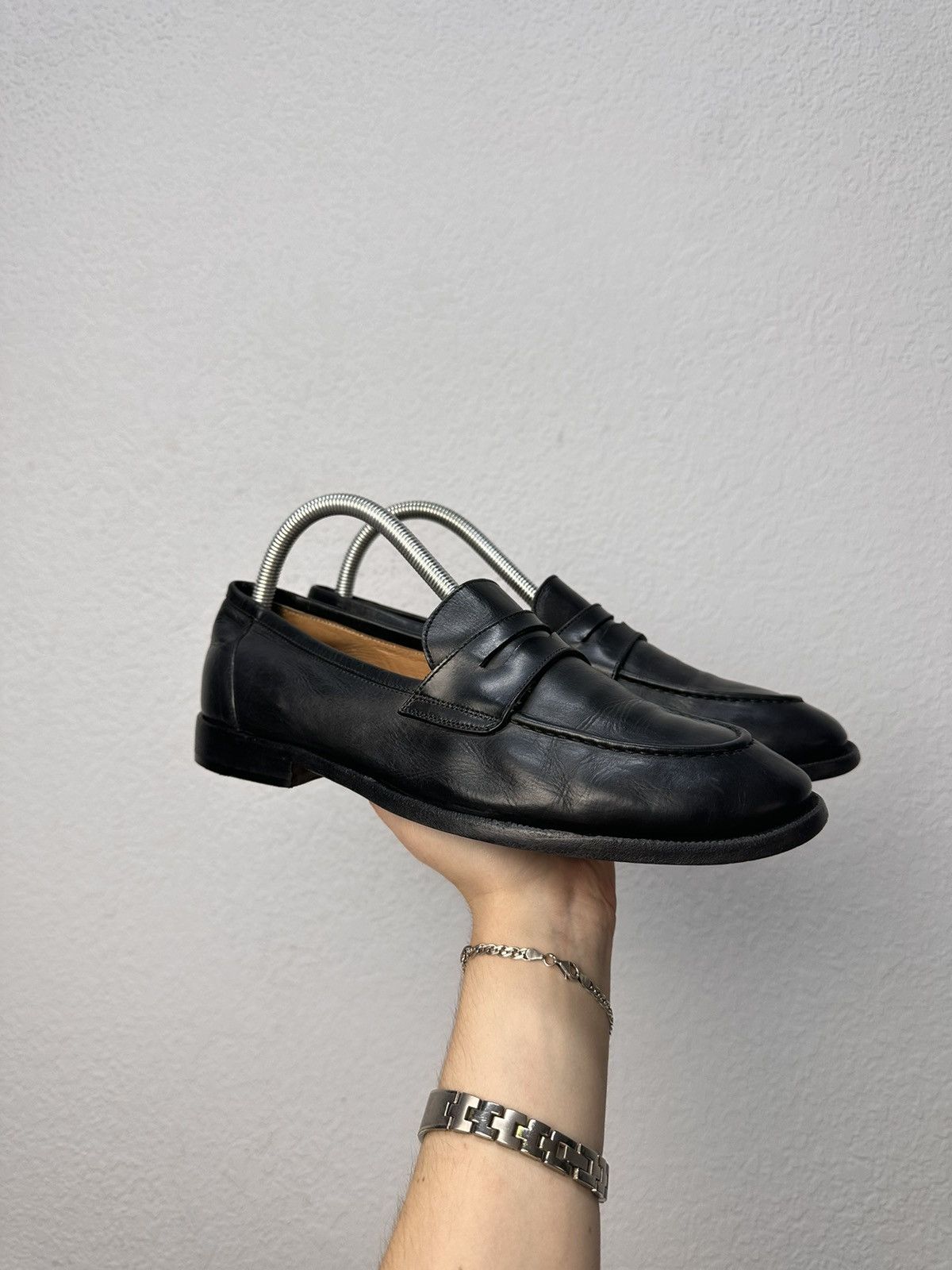 Silvano Sassetti Silvano Sassetti Shoes Blac Leather Loafers Italy Handmade Size US 7 / EU 40 - 8 Thumbnail