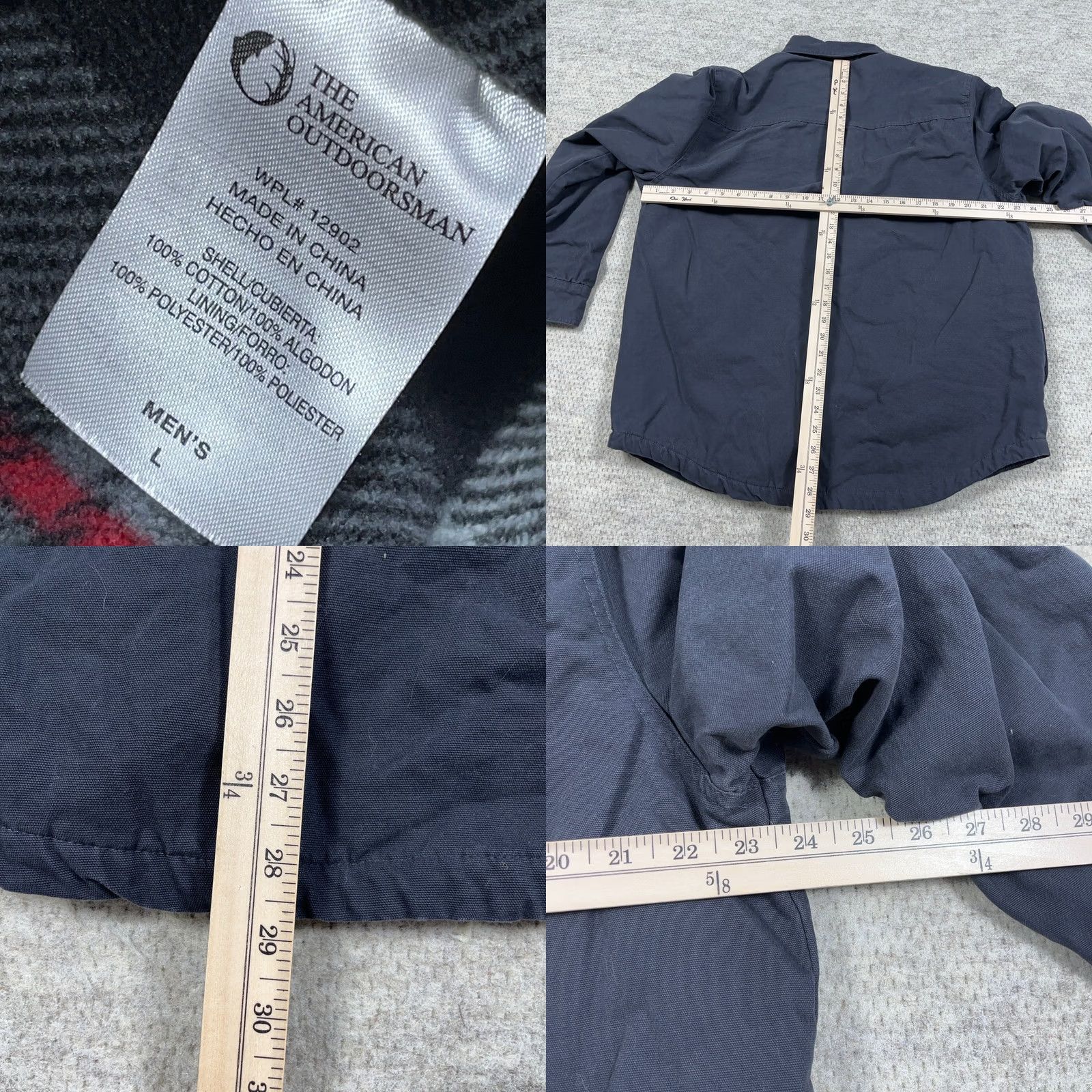 Vintage VINTAGE American Outdoorsman Jacket Men Large Gray Canvas Flannel Lined Shacket Snap Size US L / EU 52-54 / 3 - 8 Thumbnail