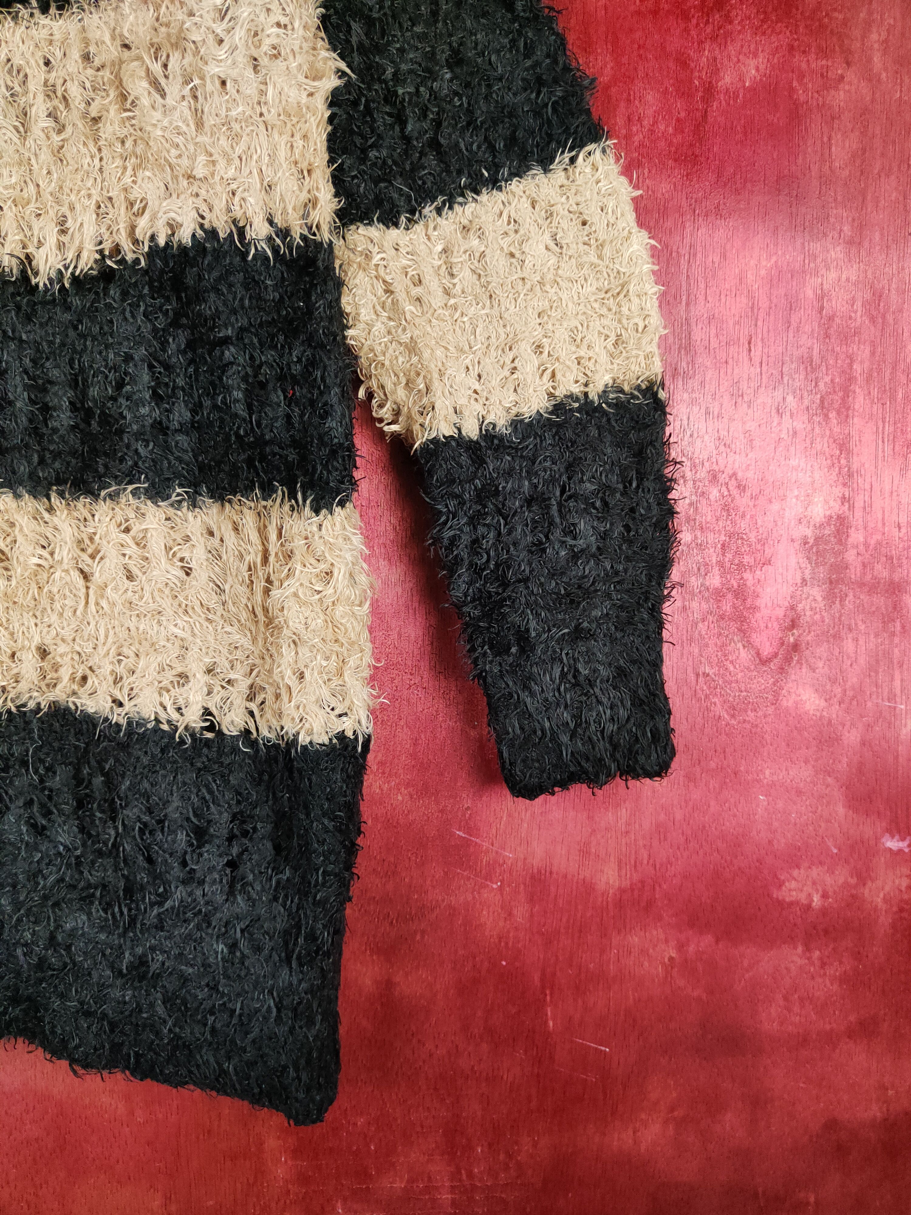 Homespun Knitwear × Japanese Brand × Solid and Striped Ingni Black Brown Shag Shaggy Fur Mohair Knitwear #S1954 Size M / US 6-8 / IT 42-44 - 6 Thumbnail