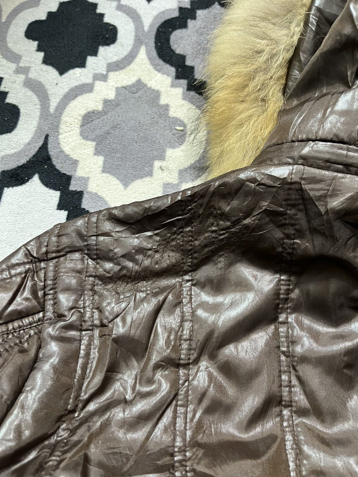 PPFM Vintage spinach puffer faux fur jacket Size US M / EU 48-50 / 2 - 4 Thumbnail