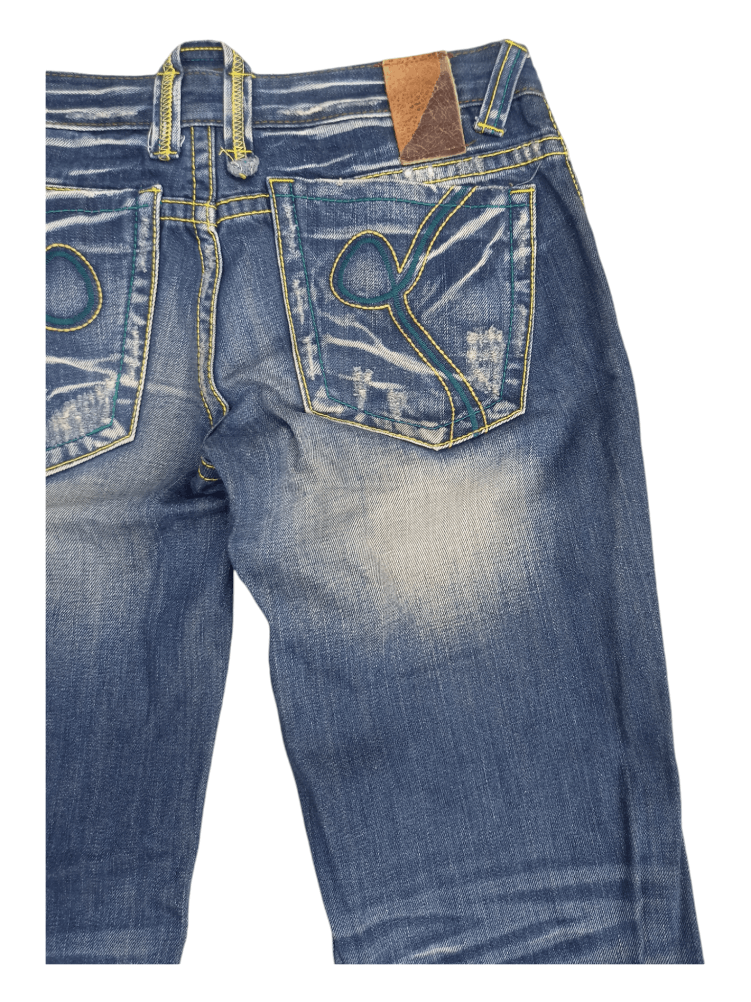 Japanese Brand Anna Kerry Low Rise Mud Max Super Flare Jeans Size US 27 - 10 Thumbnail