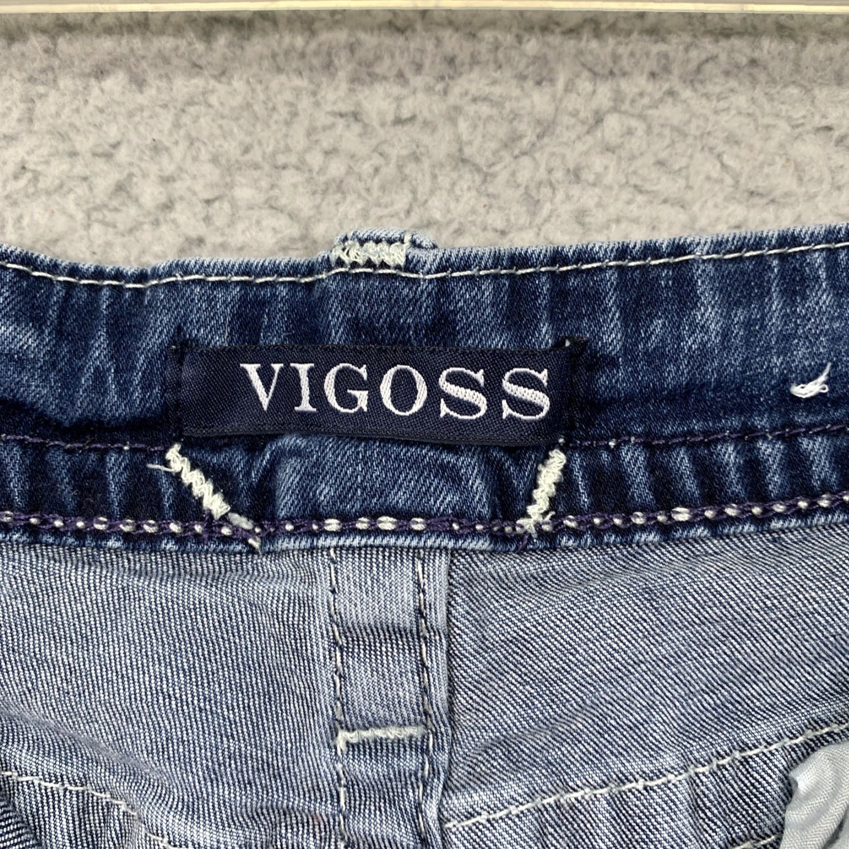 Vintage VIGOSS Blue Jeans Women's Size S8 Heritage Fit Slim Bootcut Stretch Hemmed READ Womens Jeans 8 Slim Bootcut Stretch Hemmed 28in blue Size 30" / US 8 / IT 44 - 7 Thumbnail