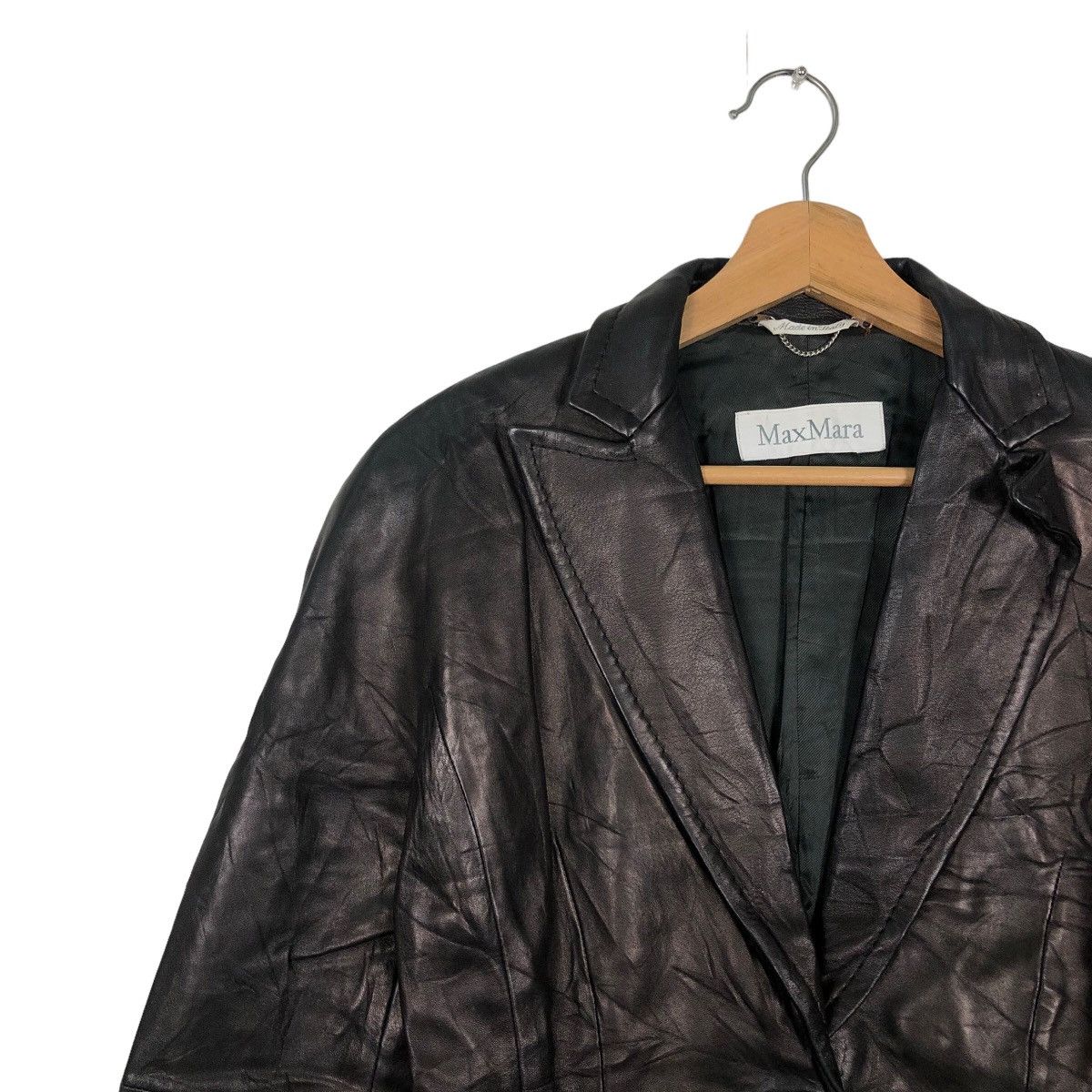 Japanese Brand 🔥Vintage Leather Biker Jacket Max Mara Size US M / EU 48-50 / 2 - 7 Thumbnail