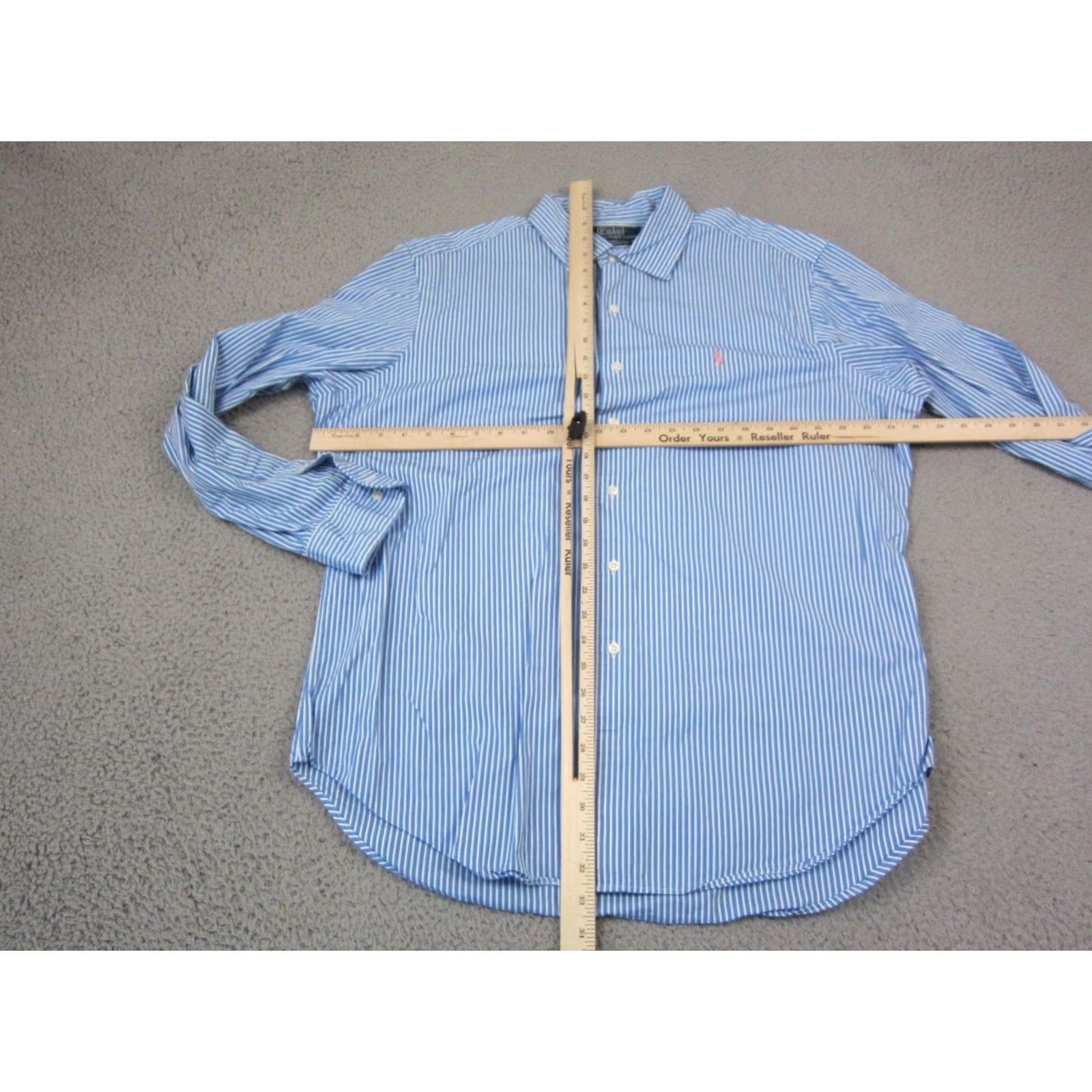 Polo Ralph Lauren Polo Ralph Lauren Shirt Adult XL Blue Pink Pony Striped Vintage Fit Size US XL / EU 56 / 4 - 6 Thumbnail