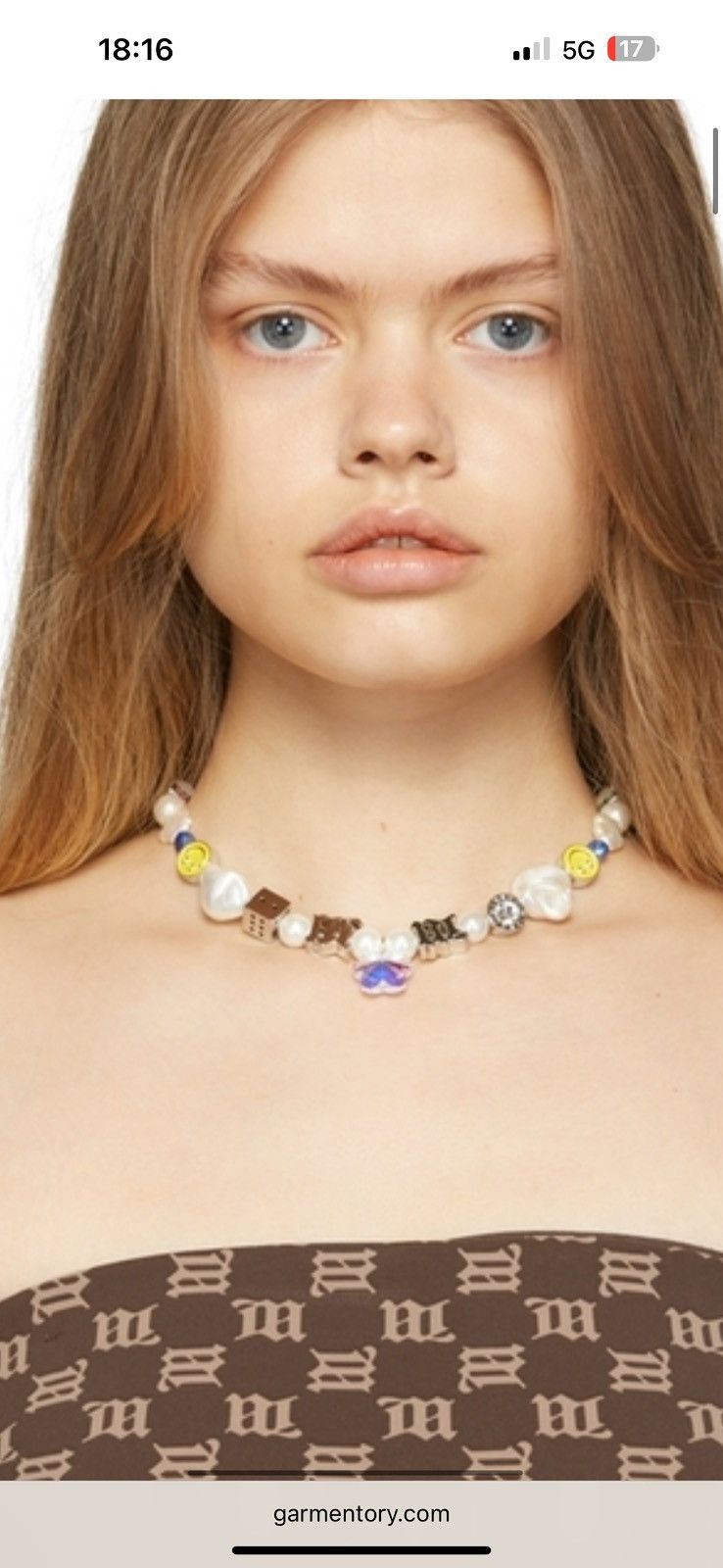 Misbhv MISBHV 17” pearl LA bead necklace with logo charms - Size ONE SIZE - 6 Thumbnail