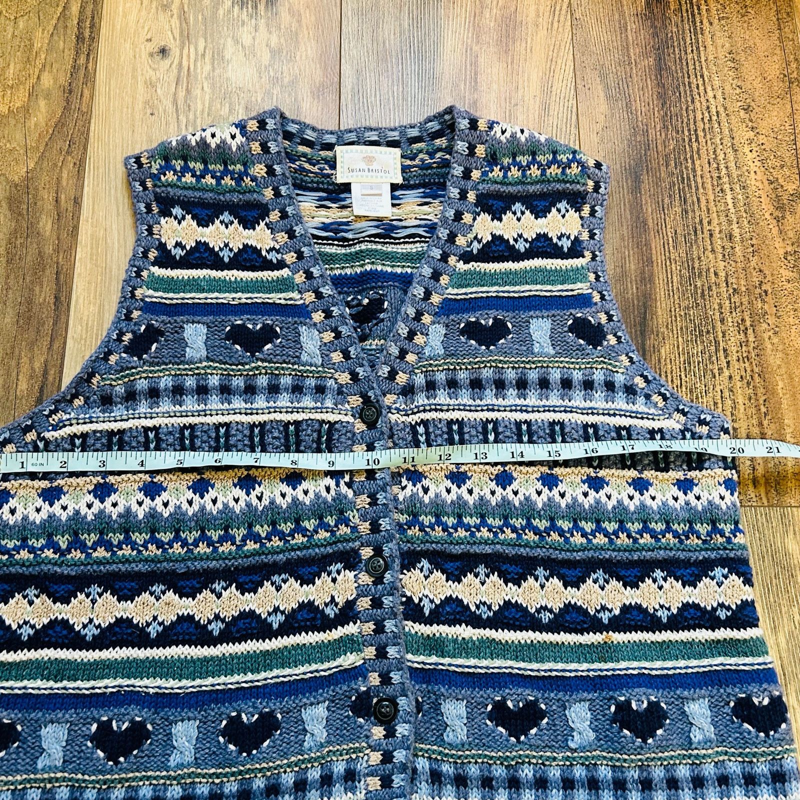 Vintage Vintage Hand Knit Sweater Vest Susan Bristol Wool Small Size S / US 4 / IT 40 - 5 Thumbnail