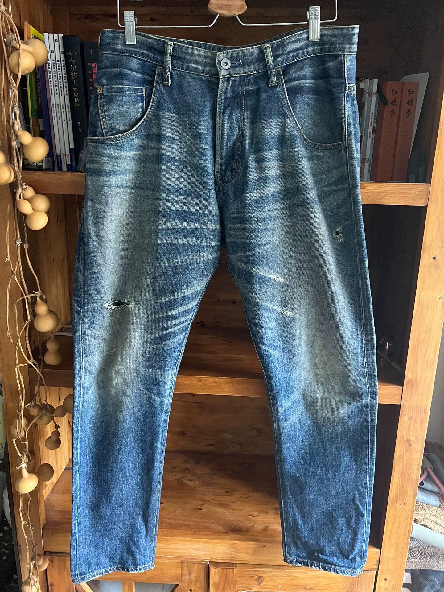 Vanquish vanquish fragment distressed blue denim jeans Size US 34 / EU 50 - 1 Thumbnail