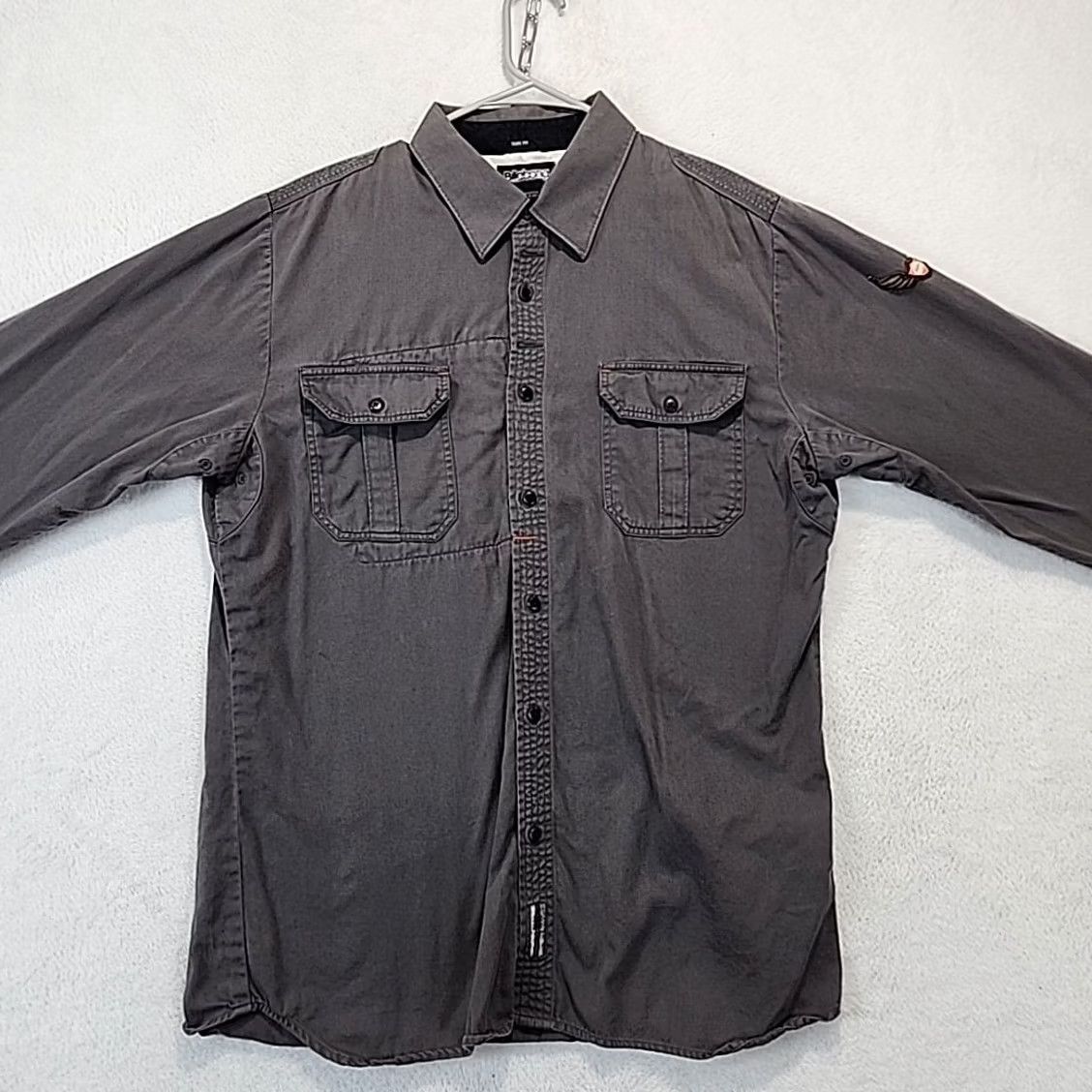 Billabong Billabong Mens L Gray Long Sleeve Button-Up Shirt Grunge Skater Mechanics Pocketed Casual Size US L / EU 52-54 / 3 - 5 Thumbnail
