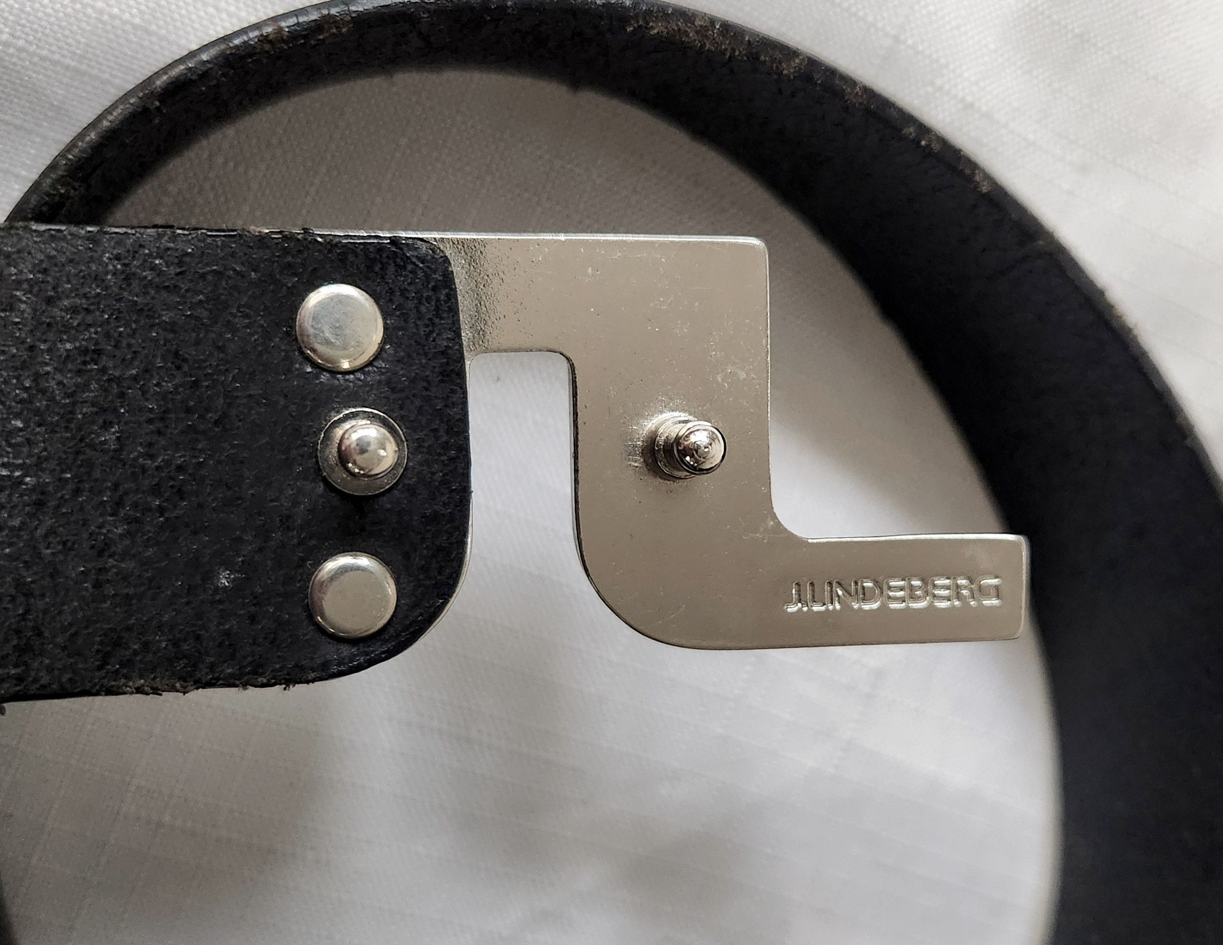 J.Lindeberg J.Lindeberg Bridge belt Leather black with silver SZ 32 Size 32 - 5 Thumbnail