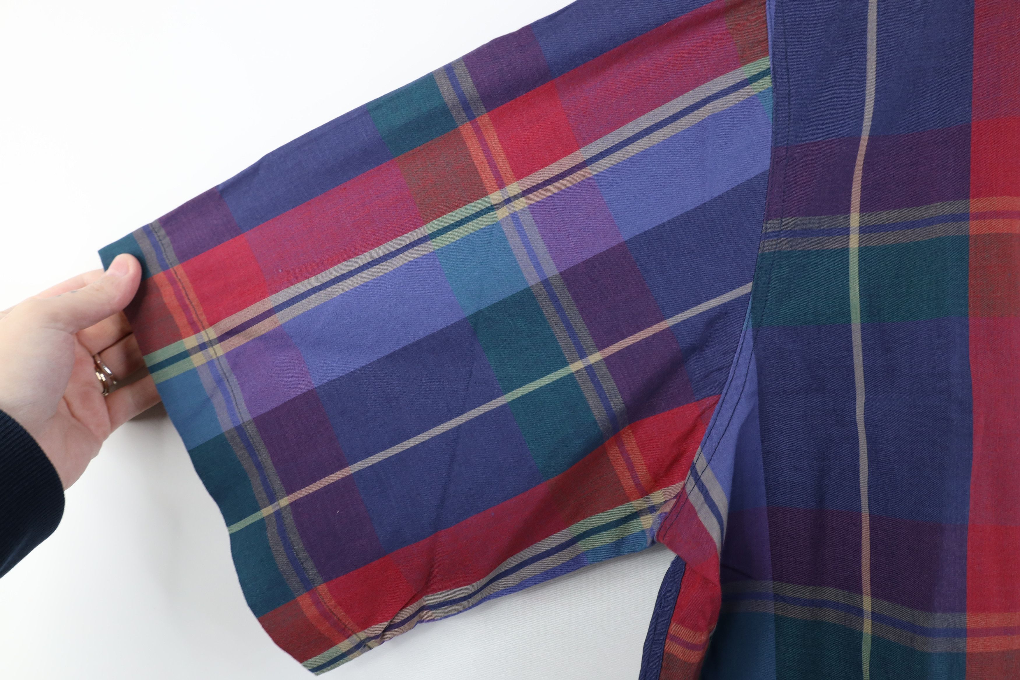 Vintage Vintage 80s 90s Streetwear Madras Plaid Button Down Shirt Size US L / EU 52-54 / 3 - 7 Thumbnail
