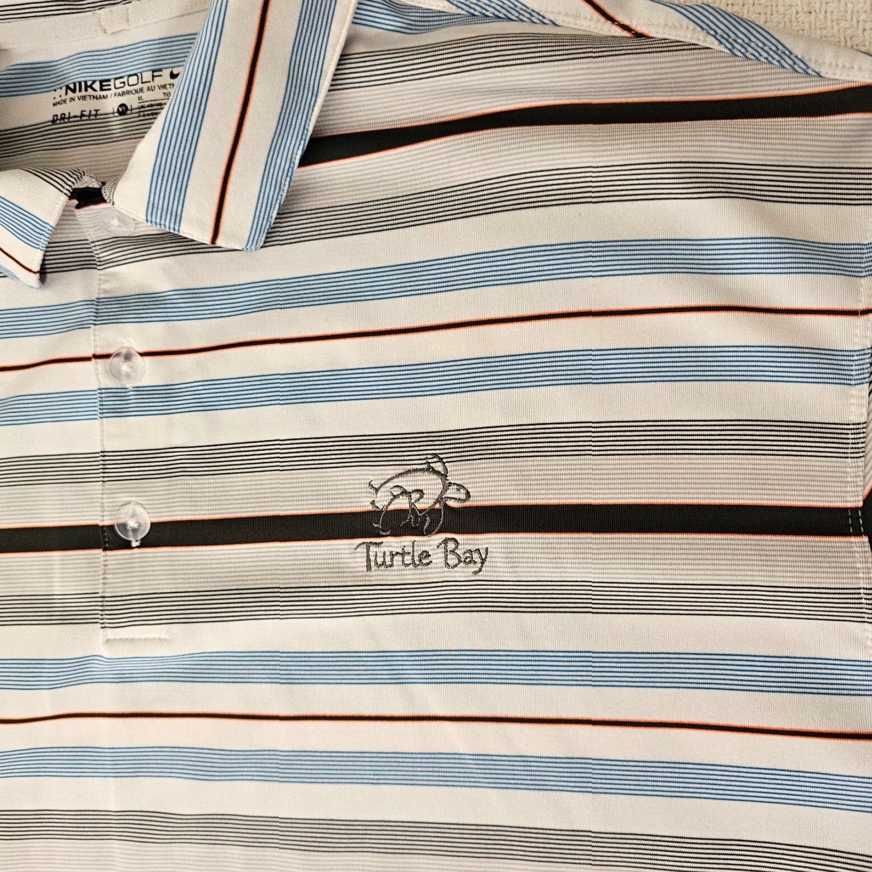 Nike Nike Shirt Men's XL White Stripe Multicolor Dri-Fit Performance Polo Golf Size US XL / EU 56 / 4 - 3 Thumbnail