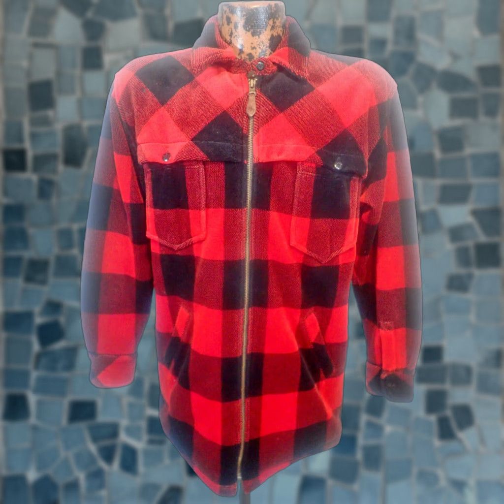 Ralph Lauren VINTAGE Ralph Lauren 1967 Buffalo Plaid Work Jacket Chore Men's Small Red Black USA Size US S / EU 44-46 / 1 - 1 Thumbnail