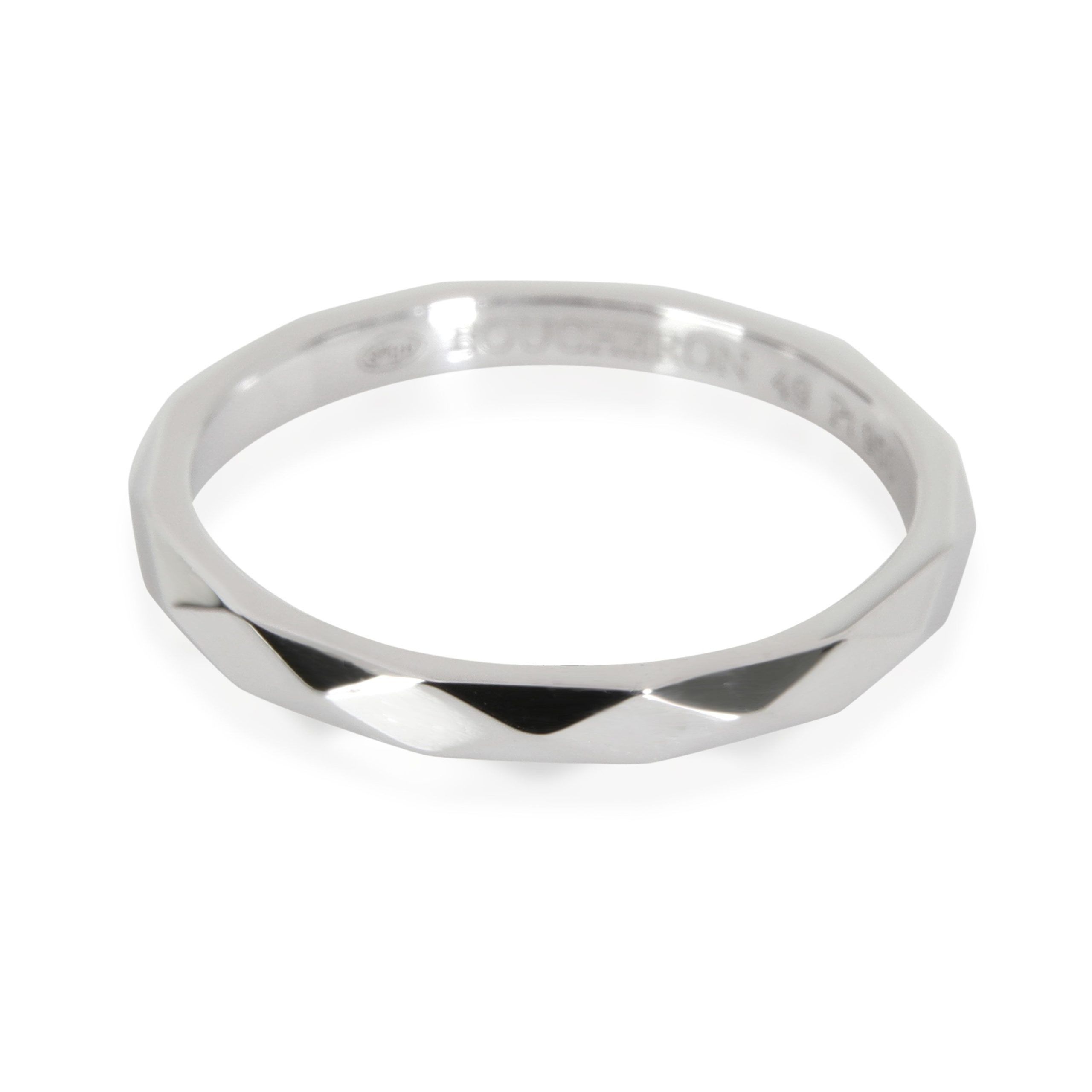 image of Tiffany Co Boucheron Facette Small Wedding Band In Platinum, 2 Mm Wide in Silver, Women's