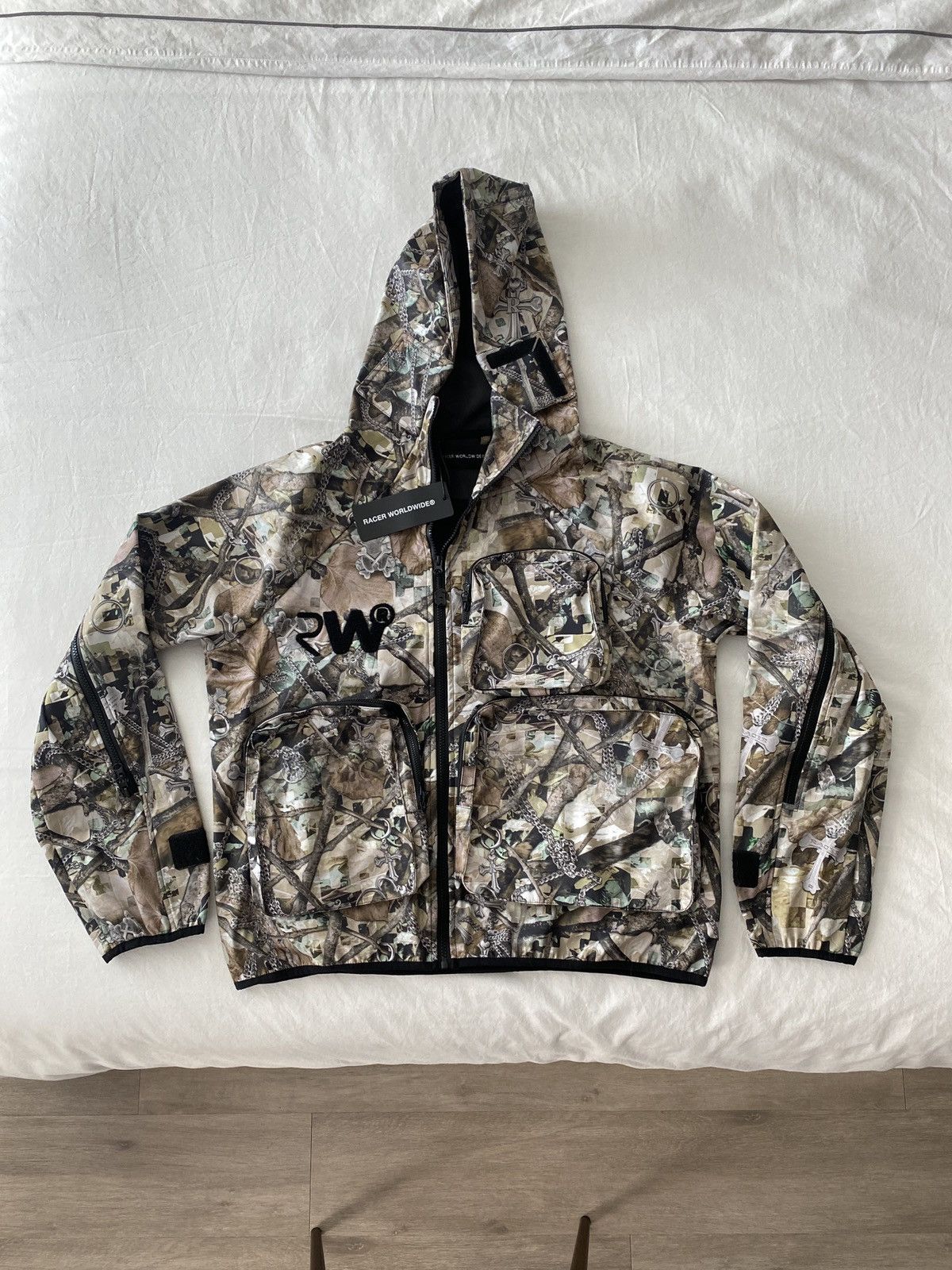 image of Racer Worldwide Racer Tree Camo Windbreaker Jacket, Men's (Size Medium)