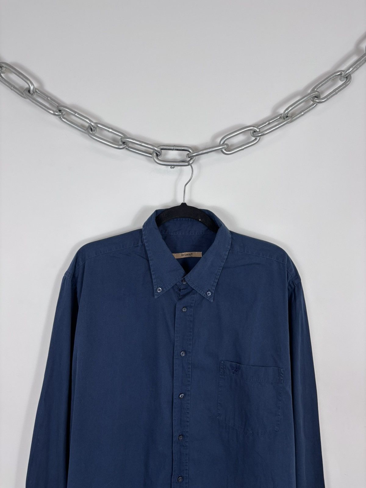 Avirex Vintage Avirex USA Navy Blue Button Up Long Sleeve Shirt Size US XXL / EU 58 / 5 - 2 Thumbnail