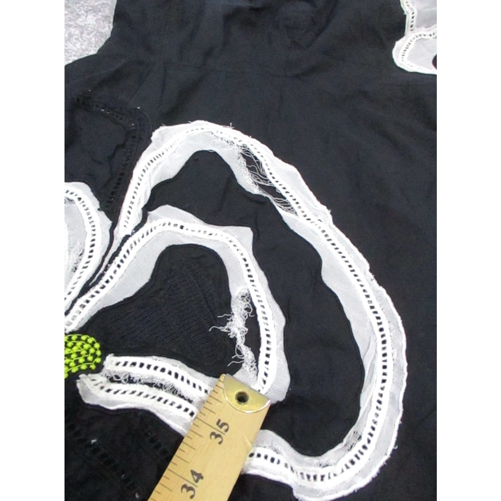 Vintage Maeve Dress Blouson Womens 2 Petite Black Embroidered Cotton Floral Size XS / US 0-2 / IT 36-38 - 5 Thumbnail