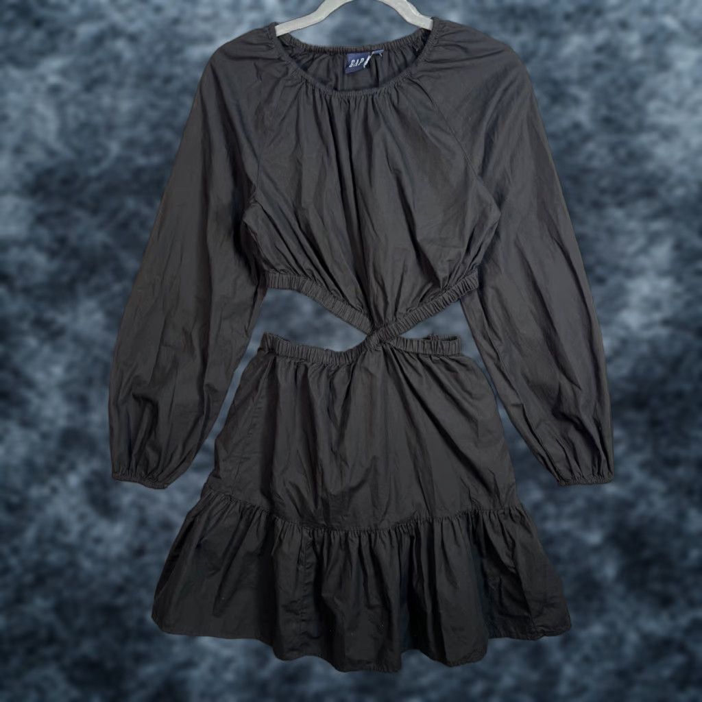 Gap Gap Dress Womens Small Tall Black Cutout Long Sleeve A-Line Fit & Flare Size S / US 4 / IT 40 - 1 Thumbnail