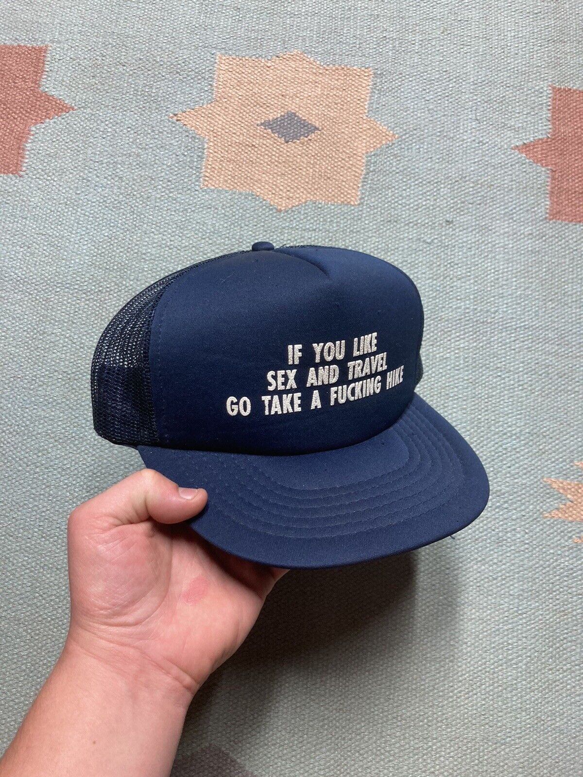 Vintage VTG trucker hat if you like sex travel take fuc*ing hike Size ONE SIZE - 1 Thumbnail