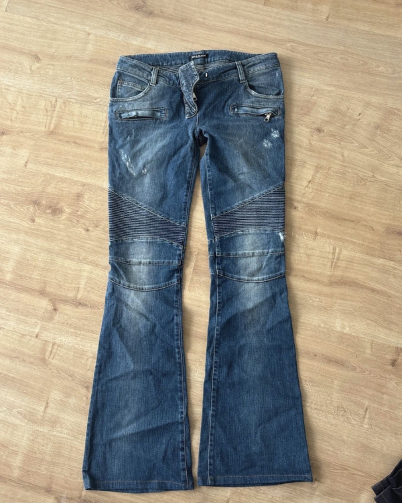 Balmain Balmain Paris Ribbed Biker Jeans Size 28" / US 6 / IT 42 - 1 Thumbnail