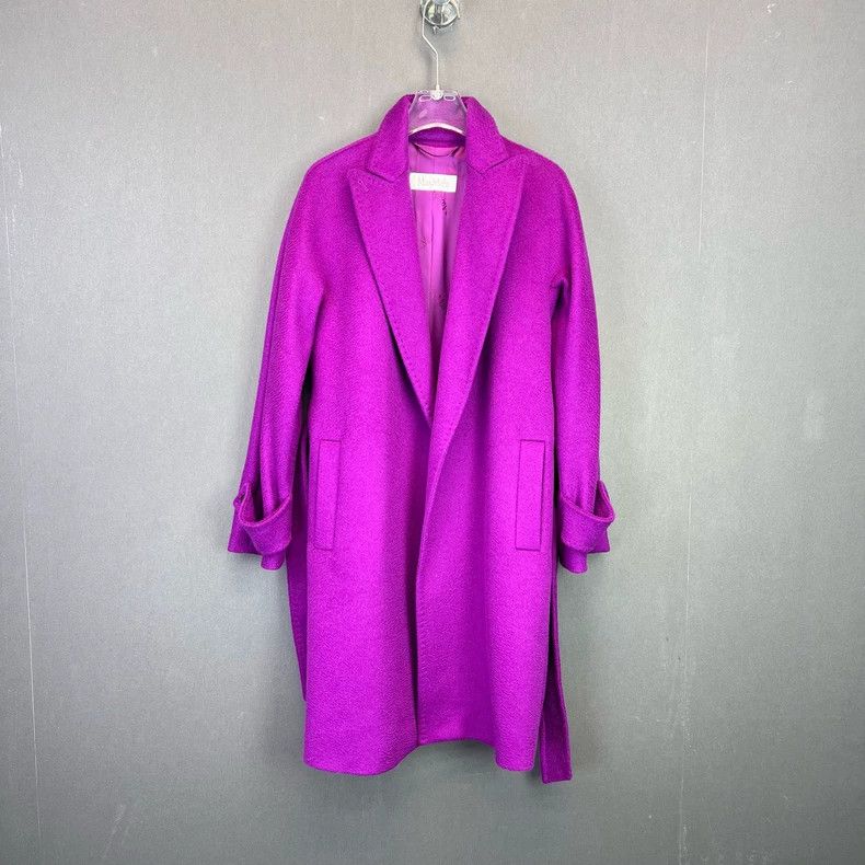 Max Mara Max Mara Purple suede long-sleeved coat Size S / US 4 / IT 40 - 1 Thumbnail