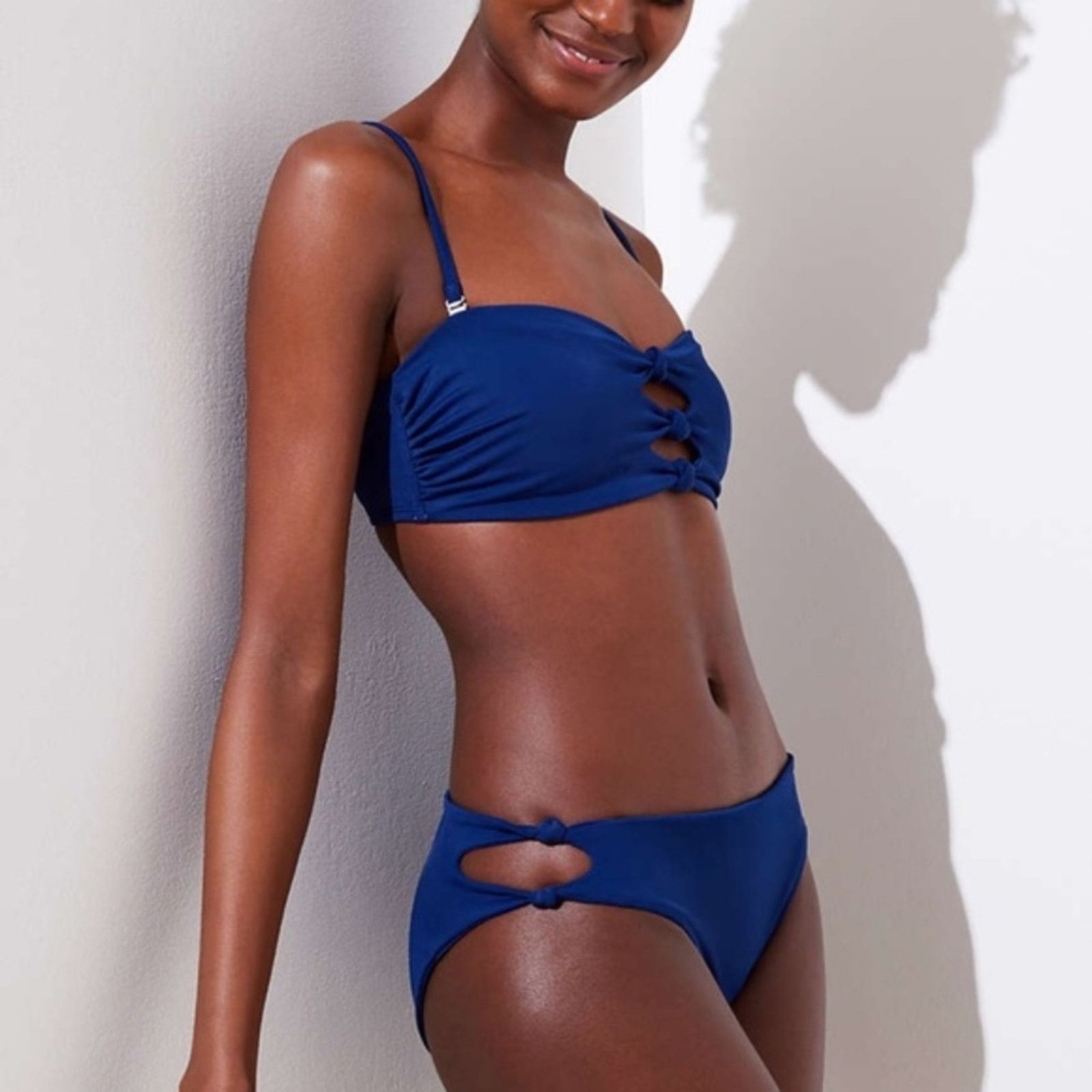 Loft Blue Beach Knotted Hipster Bikini Bottom, Women's (Size 26)
