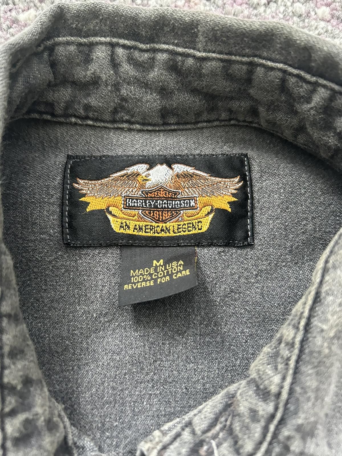 Harley Davidson Vintage Harley-Davidson H.O.G. Faded Black Denim Shirt Size US M / EU 48-50 / 2 - 3 Thumbnail