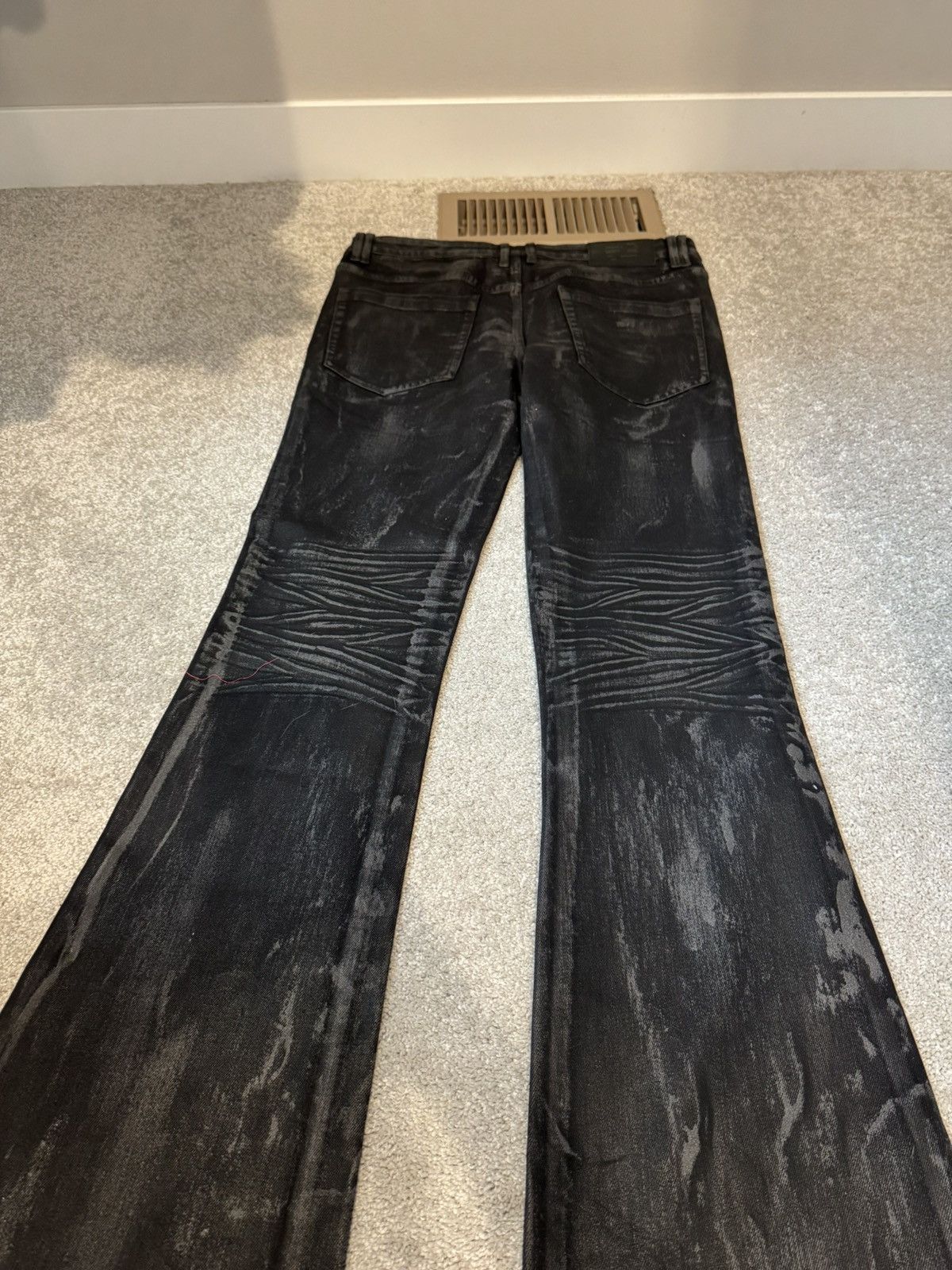 Other Black Waxed Flared Denim Size US 32 / EU 48 - 3 Thumbnail