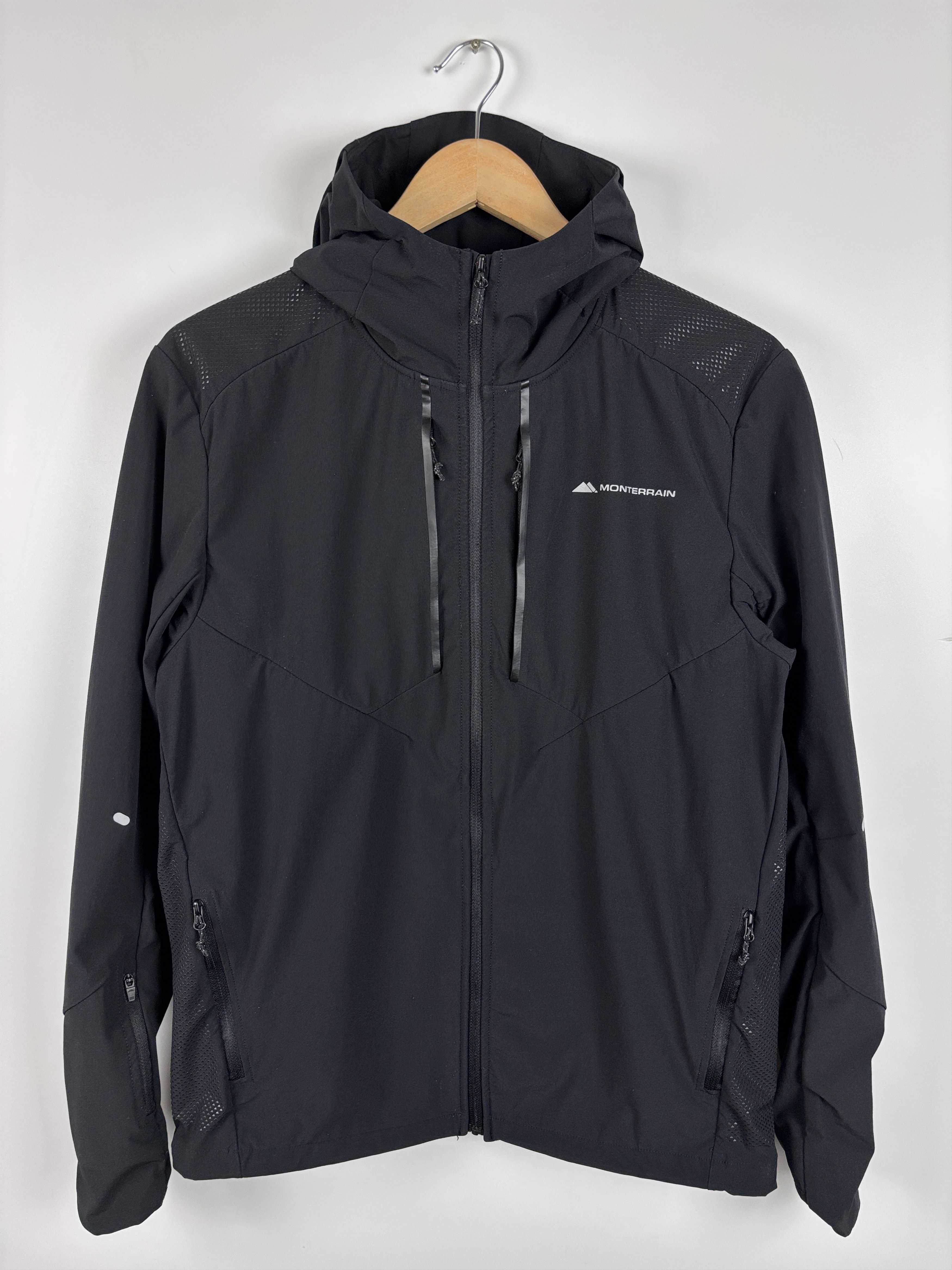 Mens Monterrain Hooded Jacket Windbreaker Black Size M