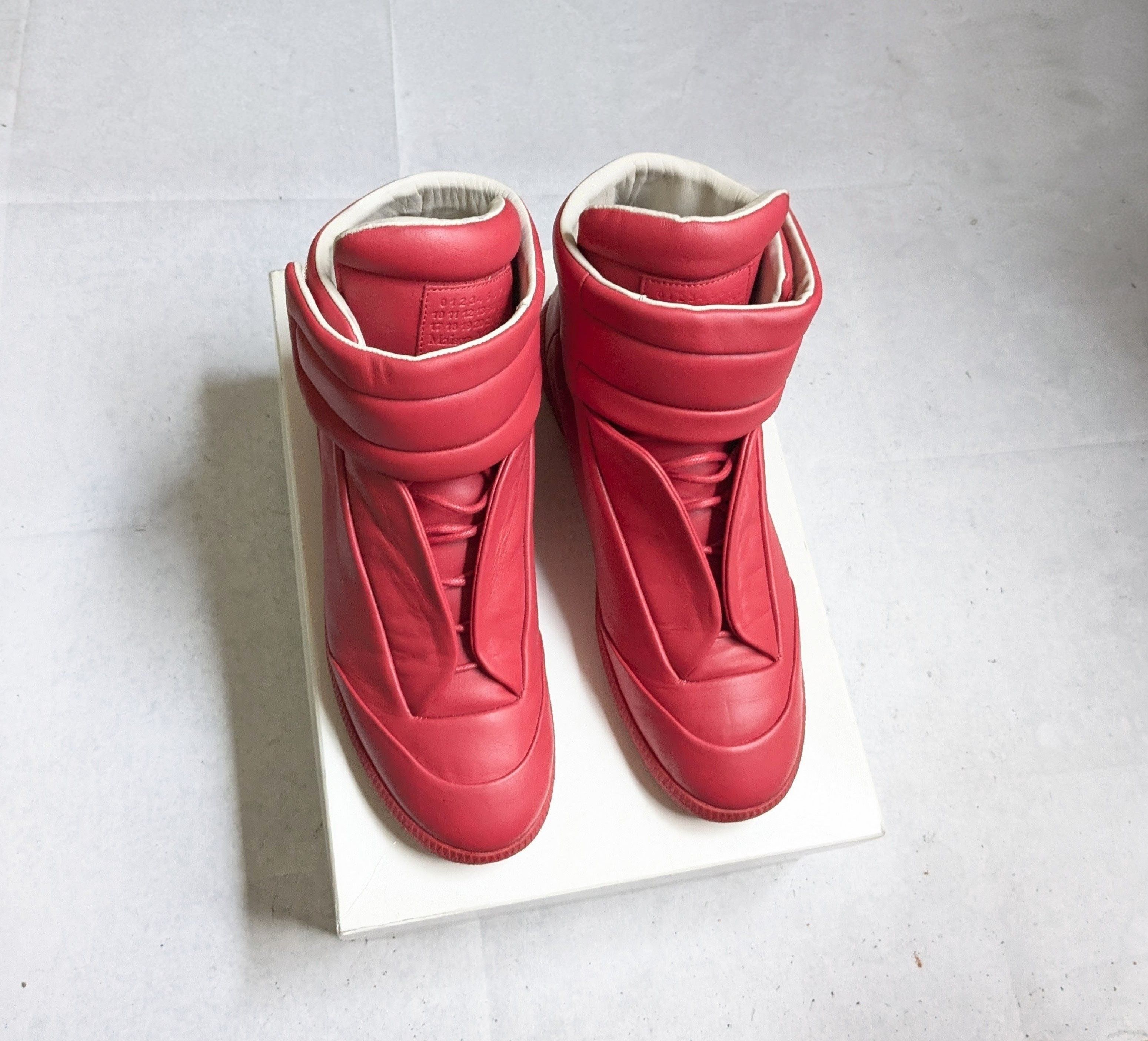 Maison Margiela Maison Margiela Future Red 13 46 High Tops Leather Sneakers Size US 13 / EU 46 - 2 Thumbnail