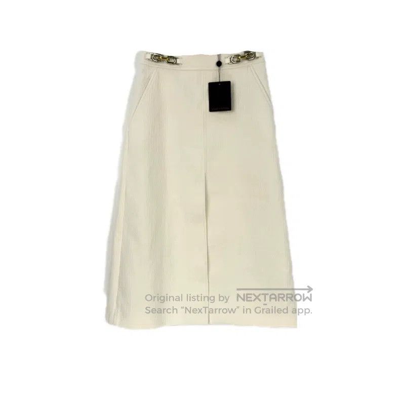 Louis Vuitton Louis Vuitton Cream metallic logo skirt Size 37" - 1 Thumbnail