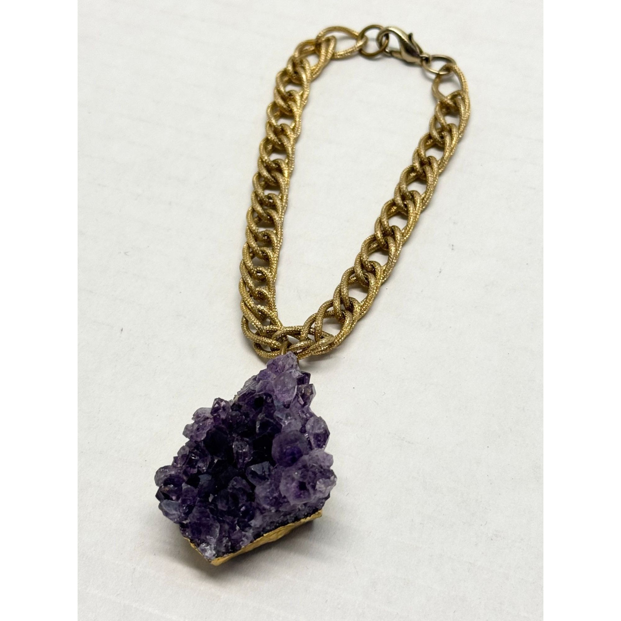 Vintage Vintage amethyst geode purple stone bracelet Size ONE SIZE - 3 Thumbnail