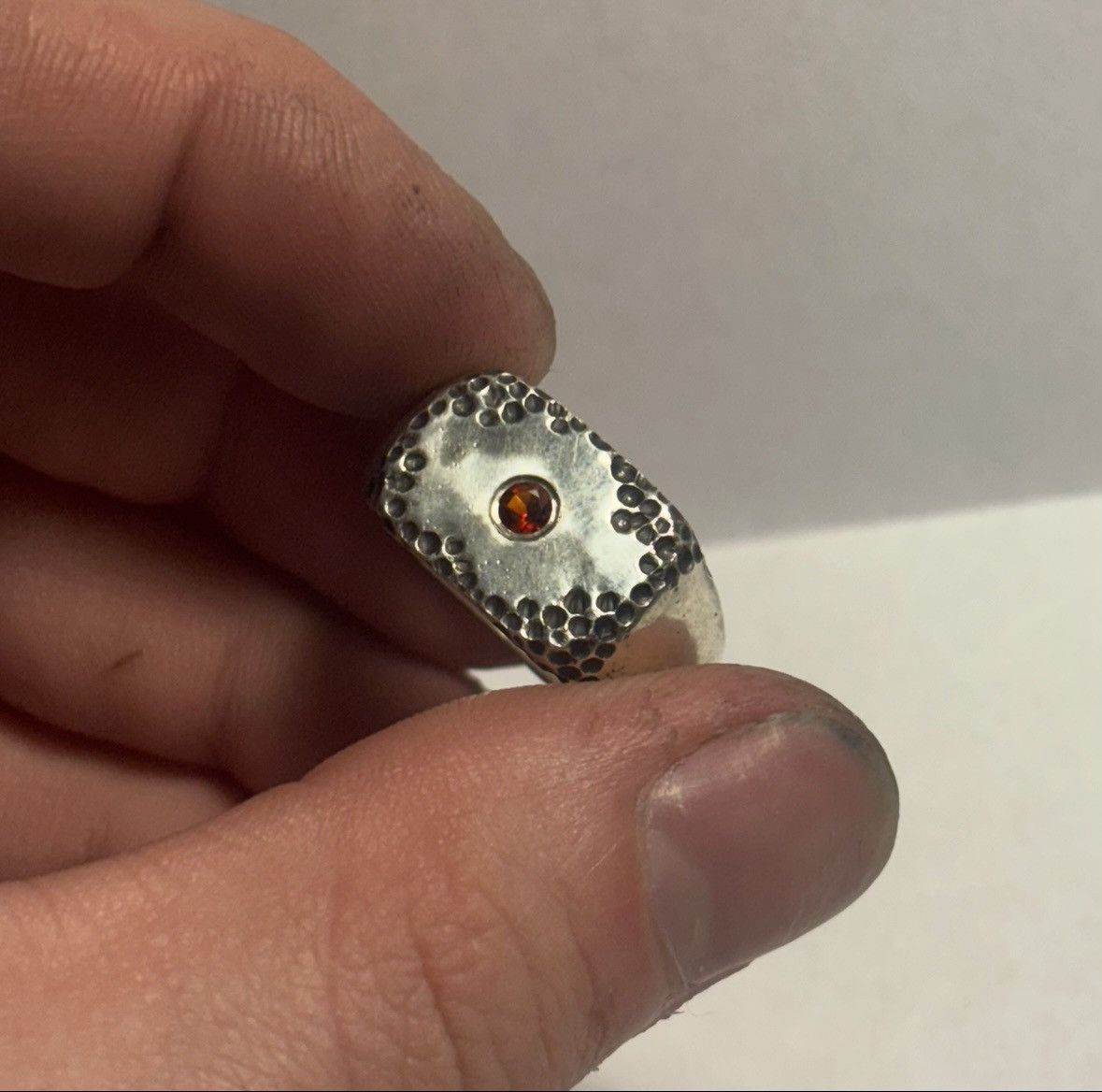 Handmade Size 9.5 Fire Citrine 925 Signet Ring Size ONE SIZE - 5 Thumbnail