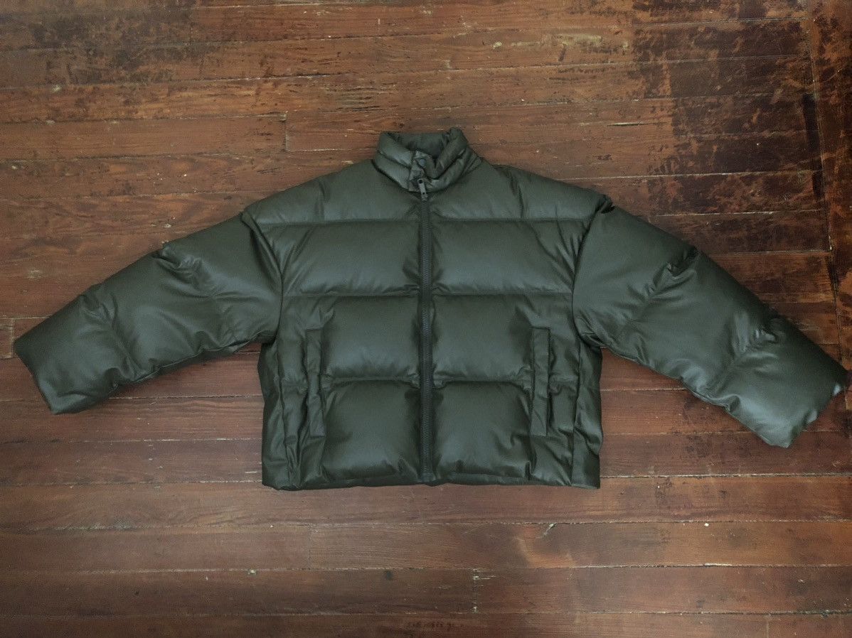 A. A. Spectrum A. A. SPECTRUM Khaki Down Faux-Leather Puffer Jacket Size US XS / EU 42 / 0 - 14 Thumbnail