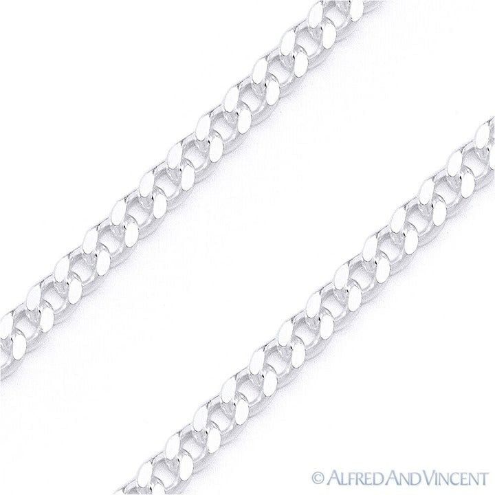 Other 2.1mm Curb Chain Bracelet in .925 Sterling Silver 10" Size ONE SIZE - 2 Thumbnail