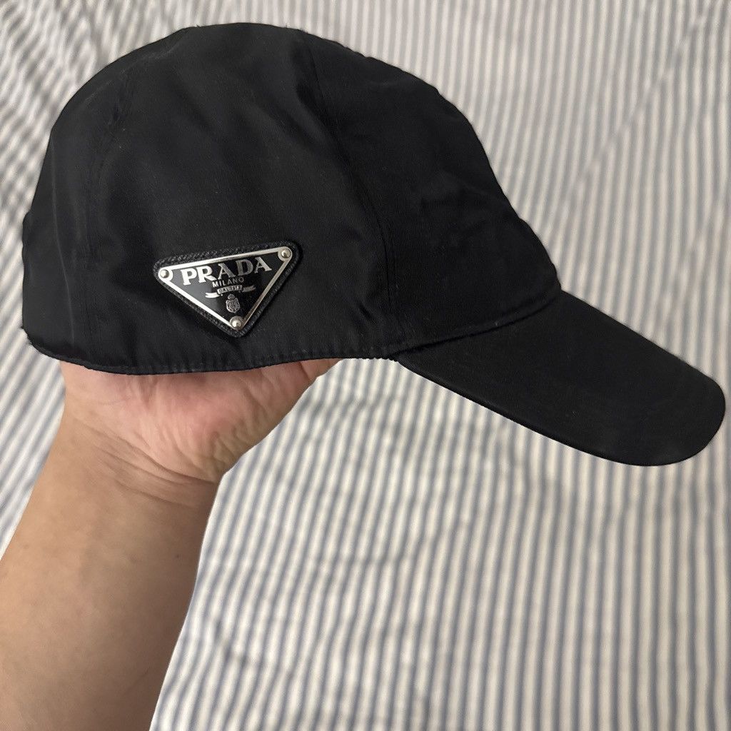 Prada Black Re Nylon Baseball Cap with Triangle Logo Prada Re-Nylon Baseball Cap | Saks Fifth Avenue main image 2