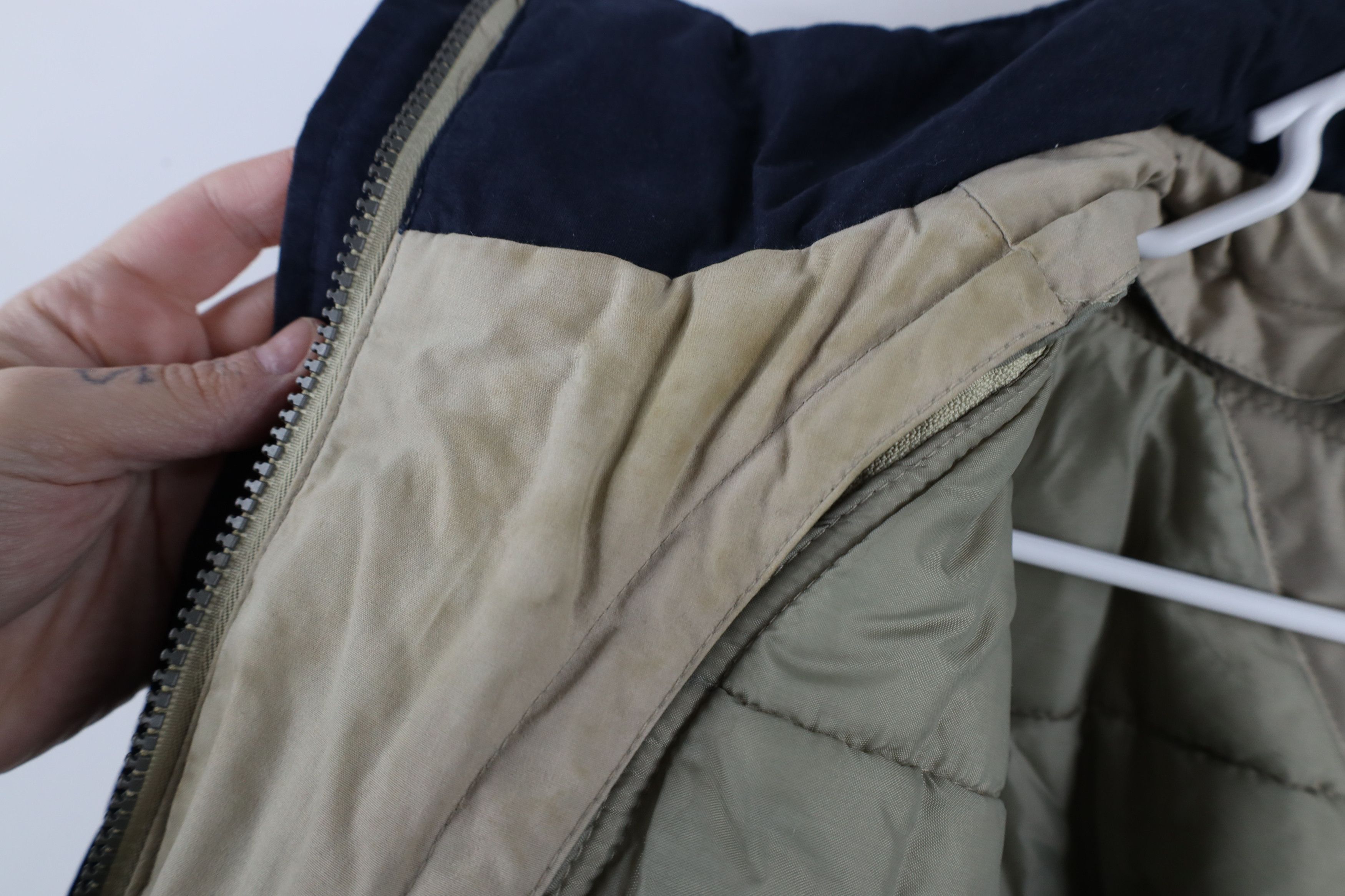 Vintage Vintage 90s Streetwear Full Zip Puffer Jacket Coat Beige Size US M / EU 48-50 / 2 - 15 Thumbnail