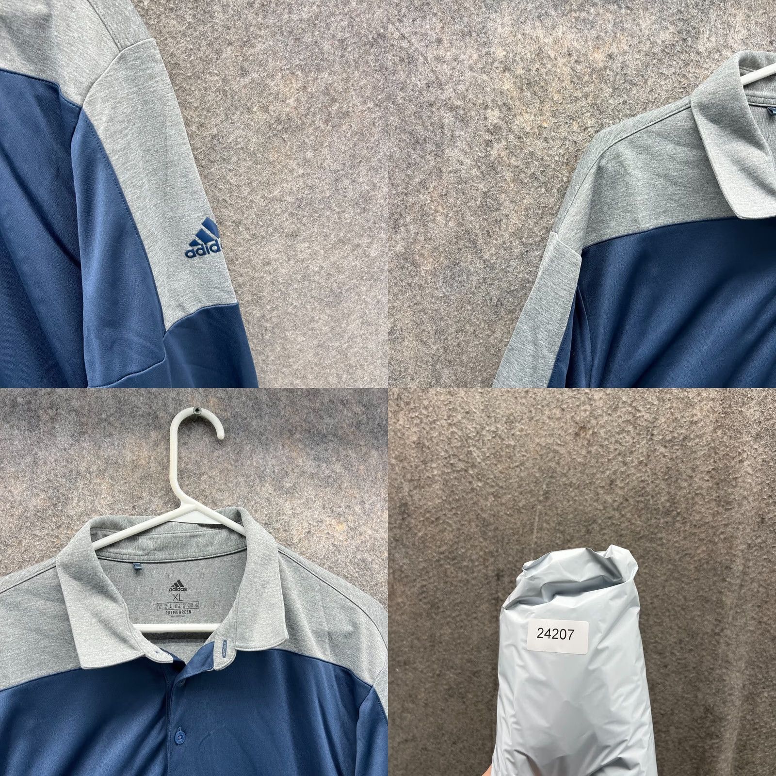 Adidas Adidas Polo Shirt Men XL Golf Gray Blue Navy Primegreen Long Sleeve Polo Shirt Size US XL / EU 56 / 4 - 8 Thumbnail