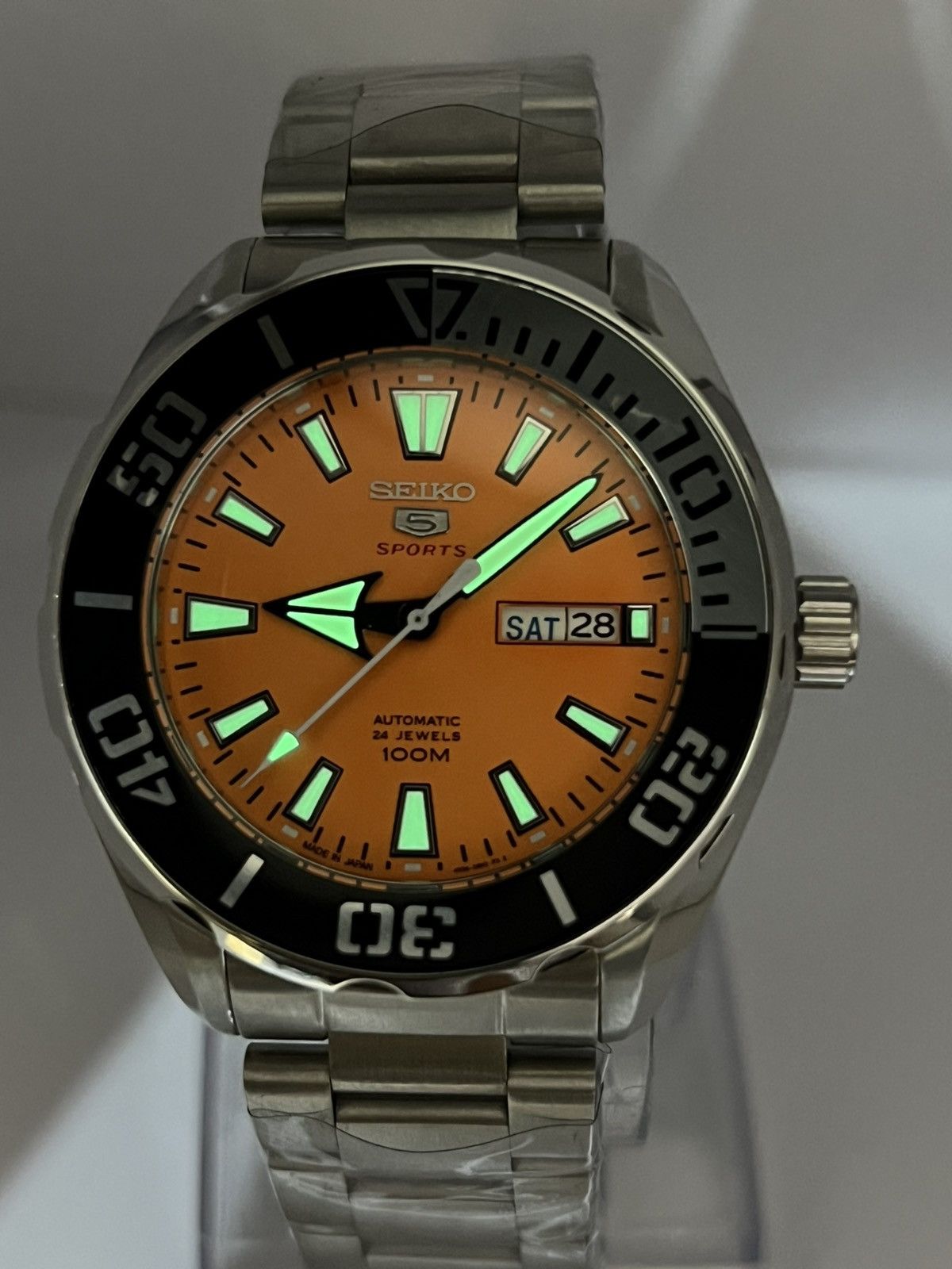 Seiko Seiko Sports Automatic Directional Bazel Day/Date Japan Size 44 - 10 Thumbnail