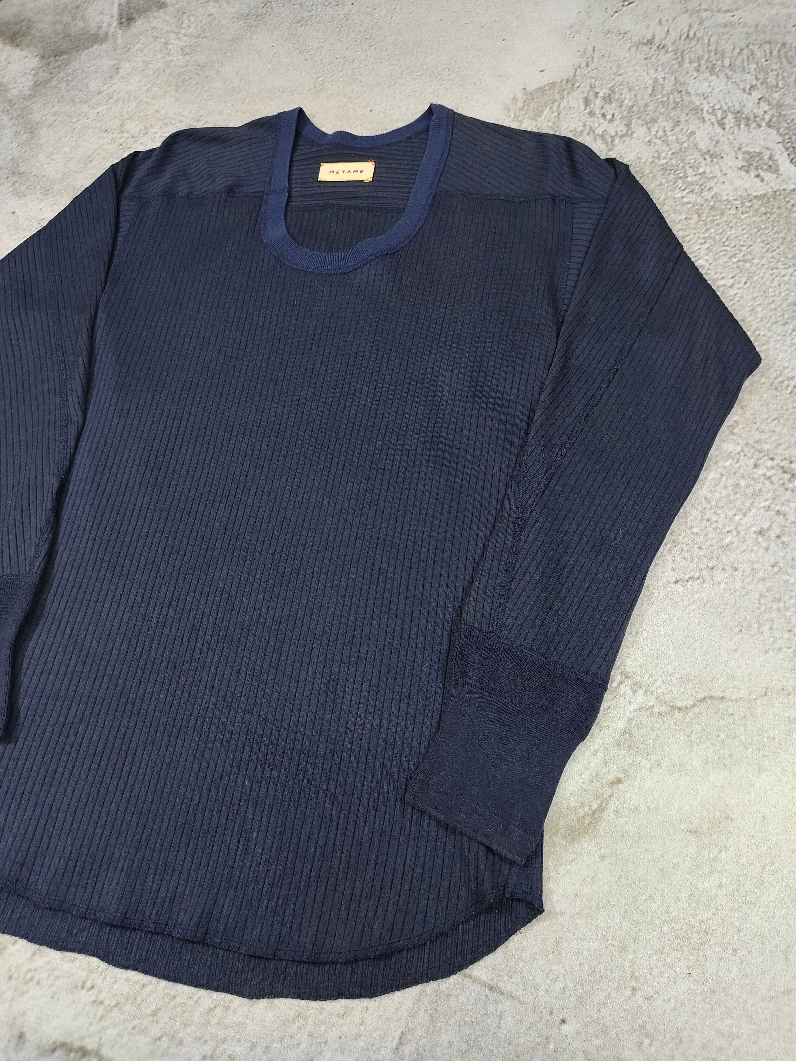 Japanese Brand Meyame🇯🇵 U Neck Cut Sewn Minimalist Normcore Ribbed Top Size M / US 6-8 / IT 42-44 - 2 Thumbnail