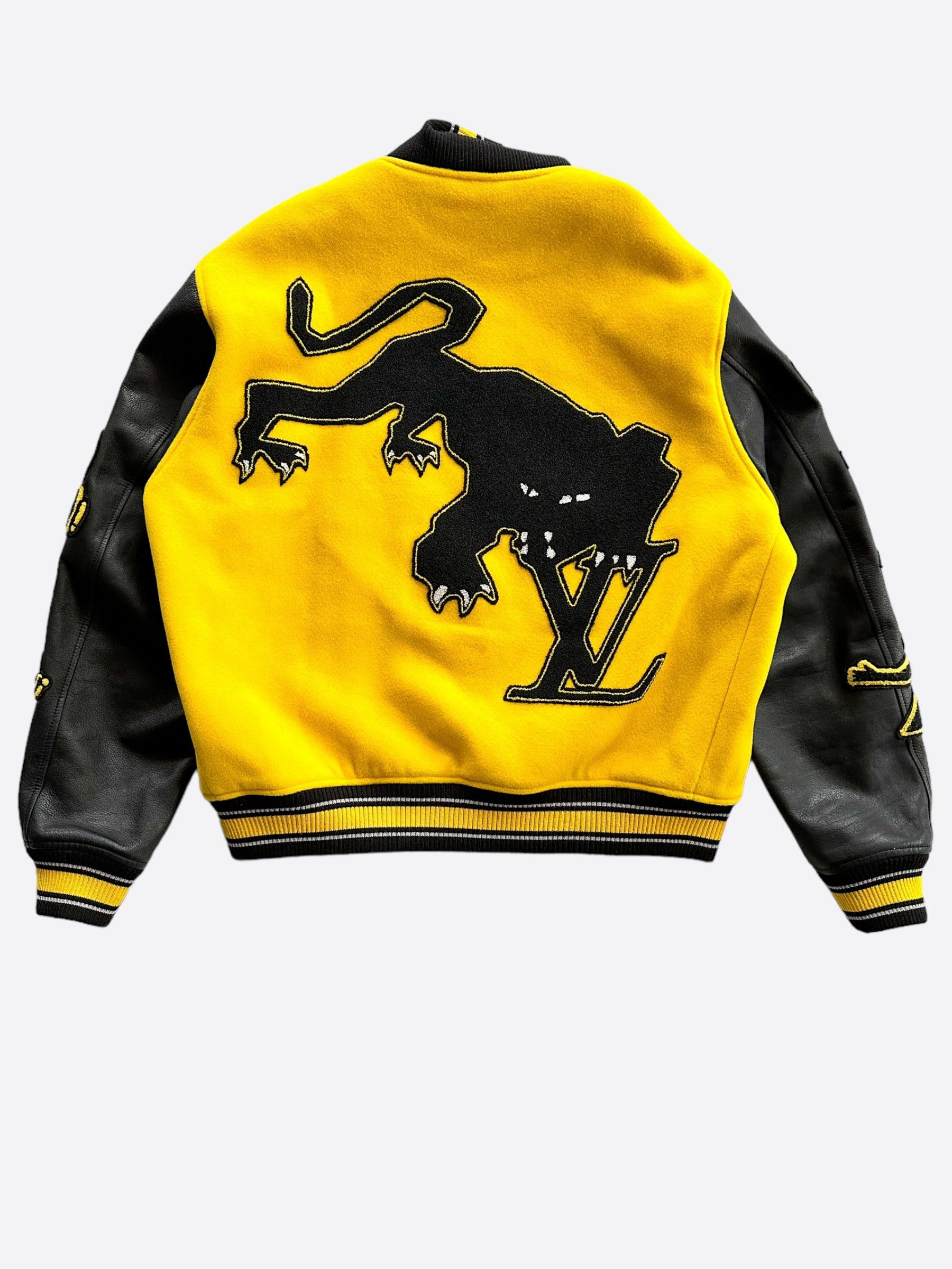 Louis Vuitton Louis Vuitton Black & Yellow Varsity Jacket Size US XL / EU 56 / 4 - 2 Thumbnail