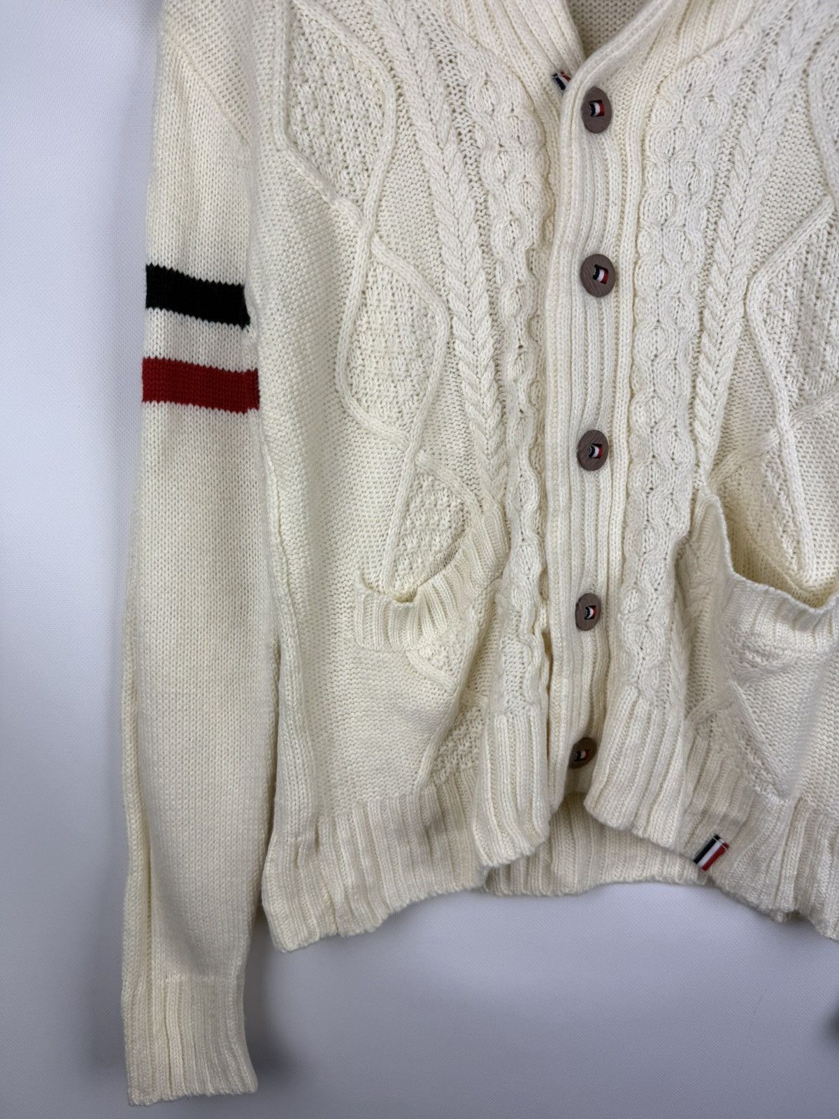 Japanese Brand Lock Heaven Japanese Cable Knit Shawl Cardigan Sweater Size US L / EU 52-54 / 3 - 7 Thumbnail