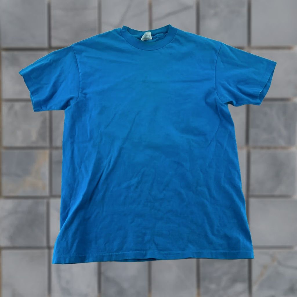 Hanes VINTAGE Hanes Beefy T-Shirt Mens M Blue Cotton Short Sleeve USA Shirt Size US M / EU 48-50 / 2 - 1 Thumbnail