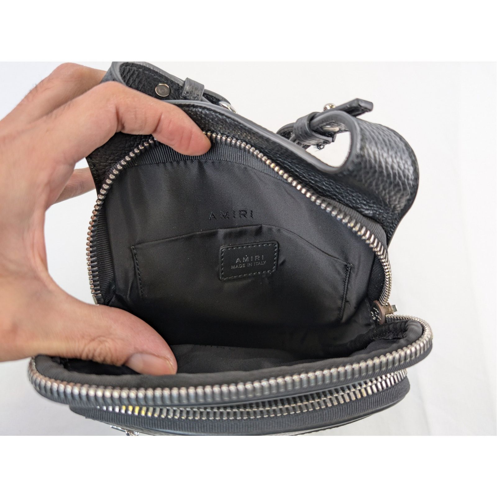 Amiri o1rshd1 Size: OS / Pebbled Napa Hip Pouch Bag in Black Size ONE SIZE - 16 Thumbnail