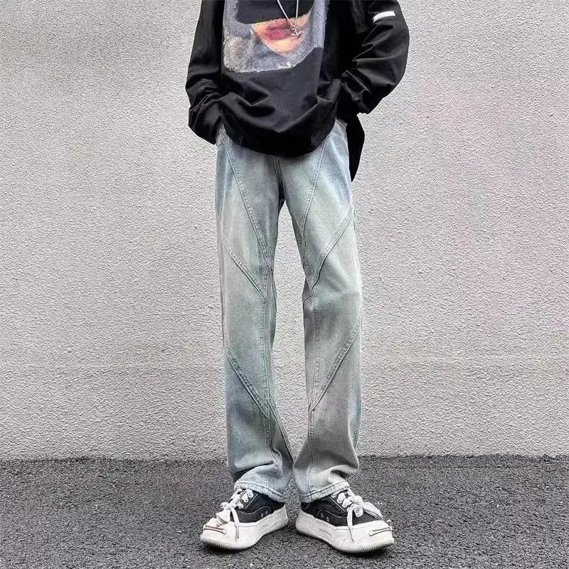Japanese Brand Retro patchwork straight leg jeans Size US 32 / EU 48 - 4 Thumbnail
