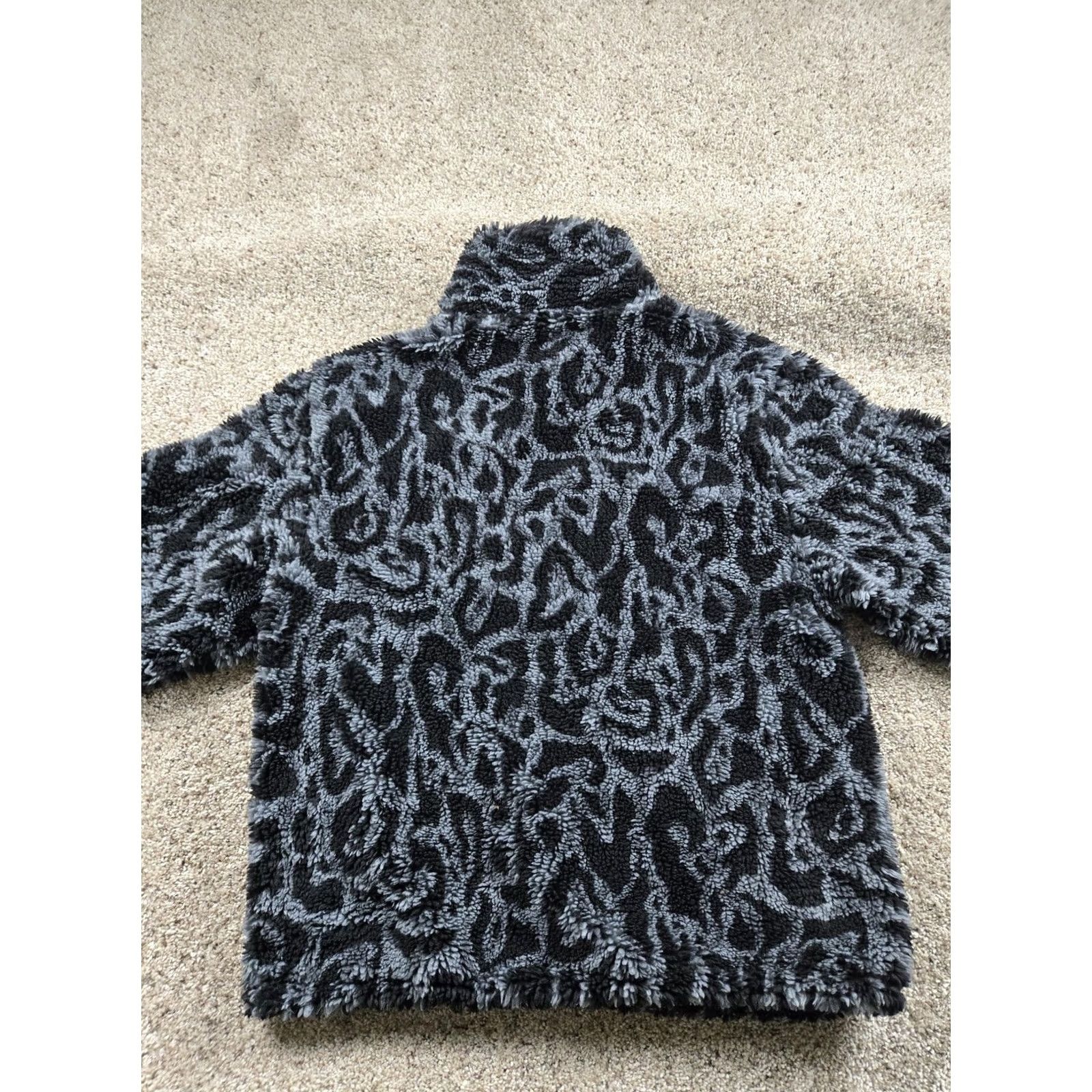 TNA Tna Jacket Womens L Gray Fuzzy Sherpa Animal Print Full Zip Teddy Bodice? Size L / US 10 / IT 46 - 7 Thumbnail