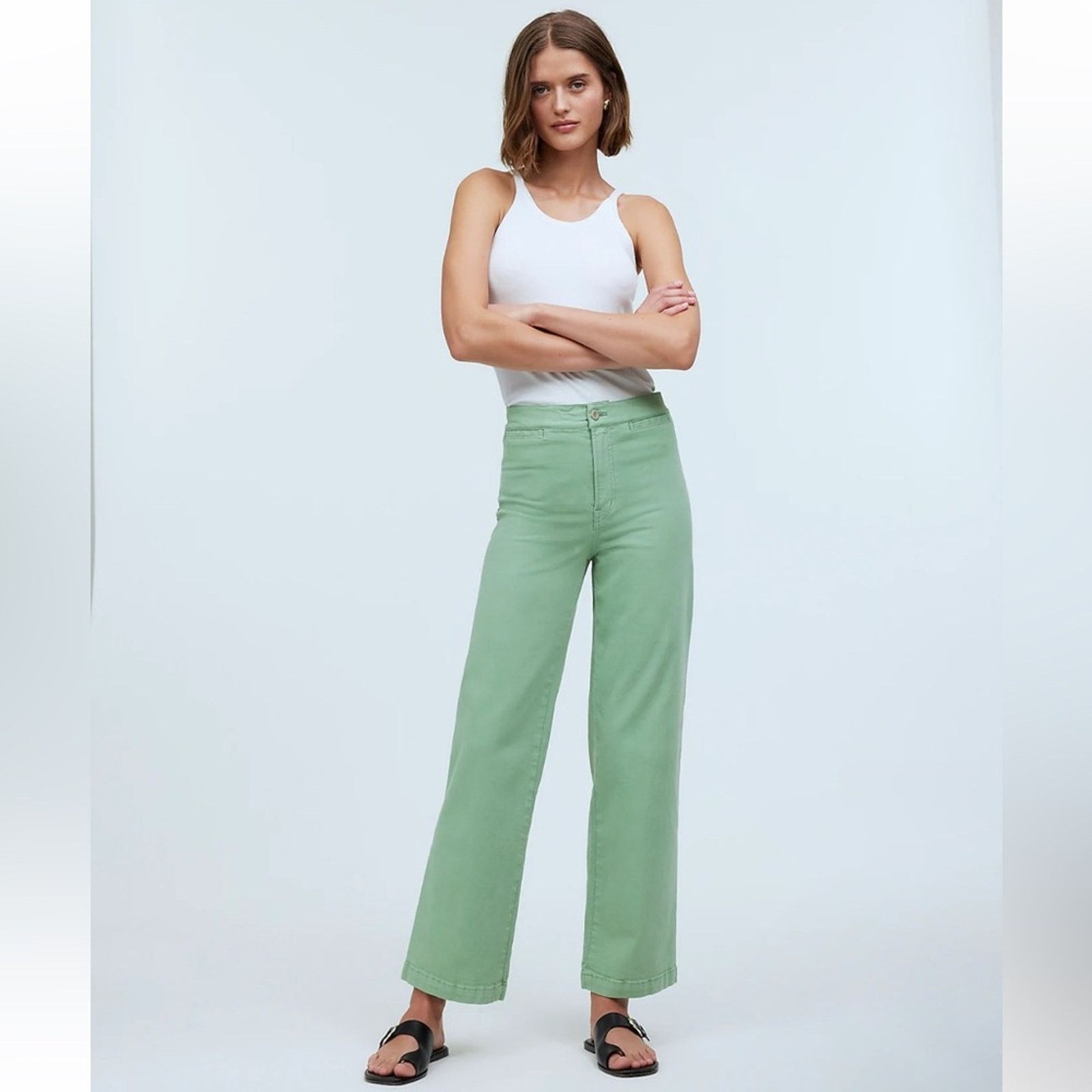 Madewell Madewell The Petite Emmett Wide-Leg Crop Jeans Sz 33 Size 36" / US 14 / IT 50 - 1 Thumbnail