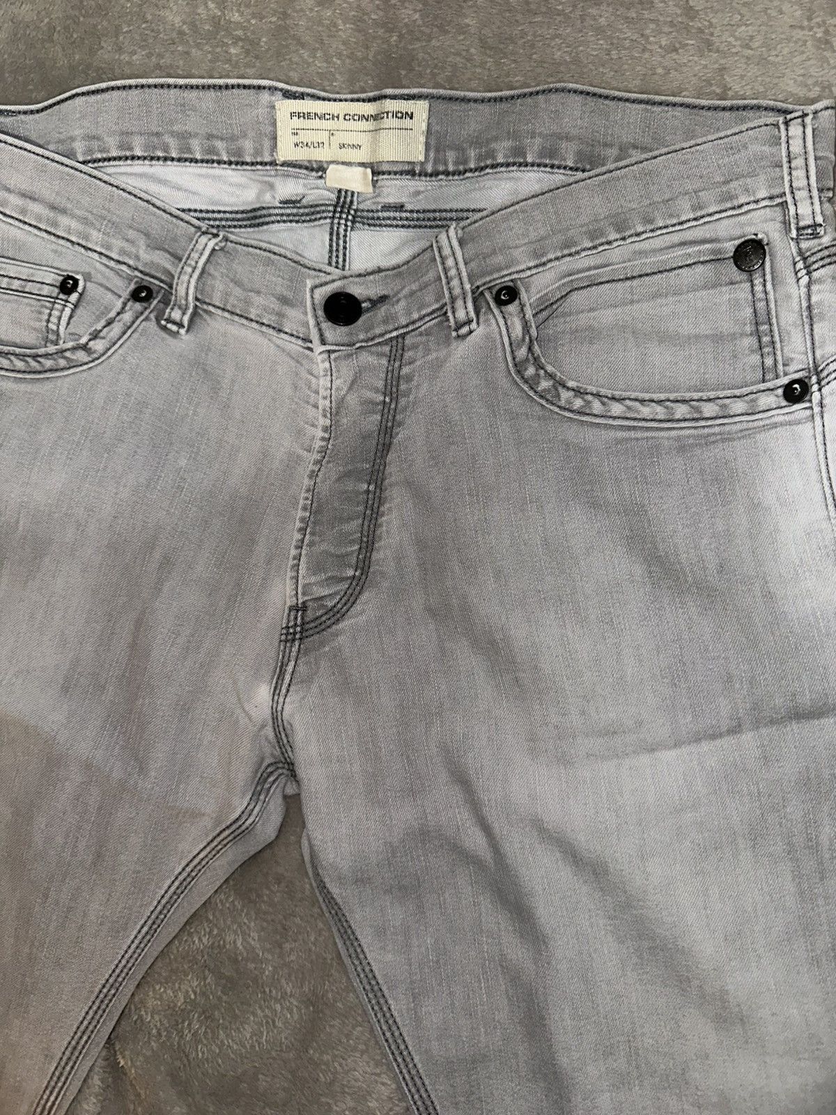 French Connection French Connection Grey Skinny Denim Size US 34 / EU 50 - 2 Thumbnail