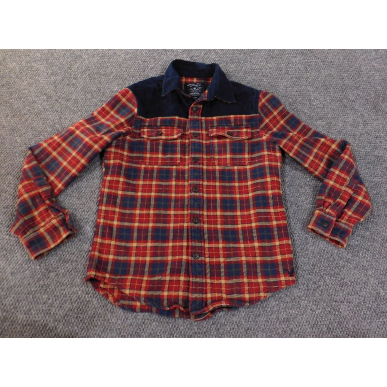 American Eagle Outfitters mens american eagle flannel shirt M red plaid long sleeve button-down collar up outdoor outdoor all seasons mens regular fit cotton heavy plaid Size US M / EU 48-50 / 2 - 2 Thumbnail