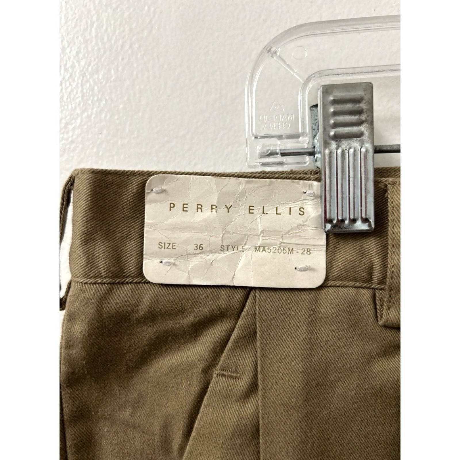 Perry Ellis Perry Ellis Pants Mens 36x35 Tan Khaki Pleated Pockets Trousers Dress Pants Workwear Casual Slim Straight 36in Inseam Size US 36 / EU 52 - 5 Thumbnail